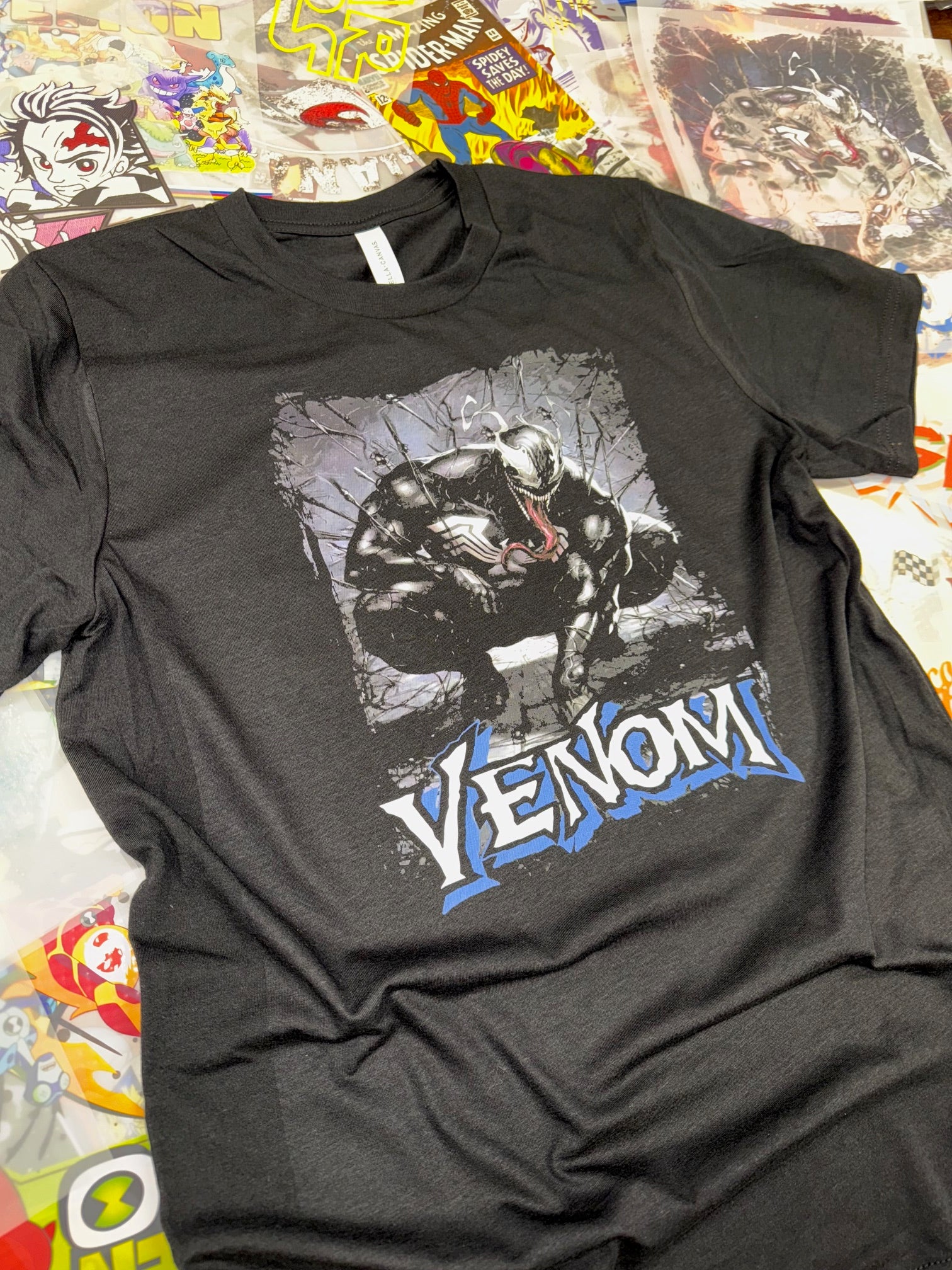 VENOM COMIC BOOK STYLE BLACK T SHIRT