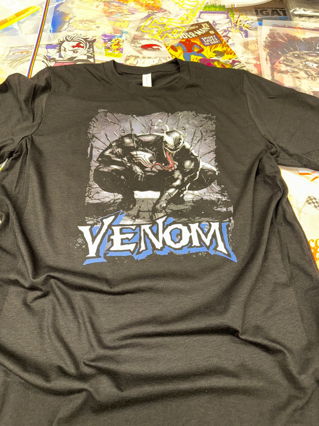 VENOM COMIC BOOK STYLE BLACK T SHIRT