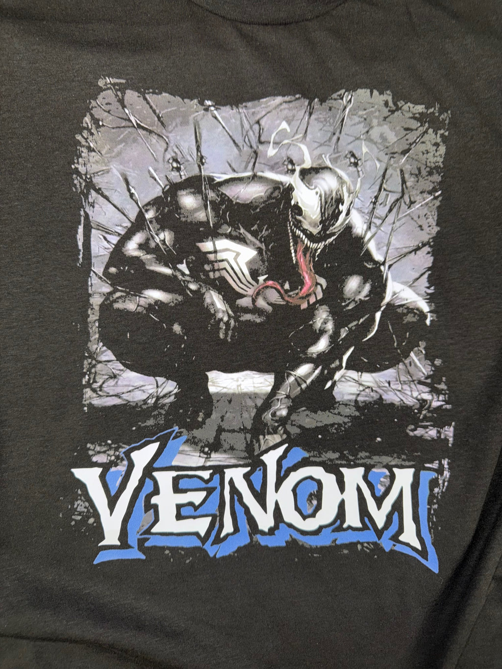 VENOM COMIC BOOK STYLE BLACK T SHIRT