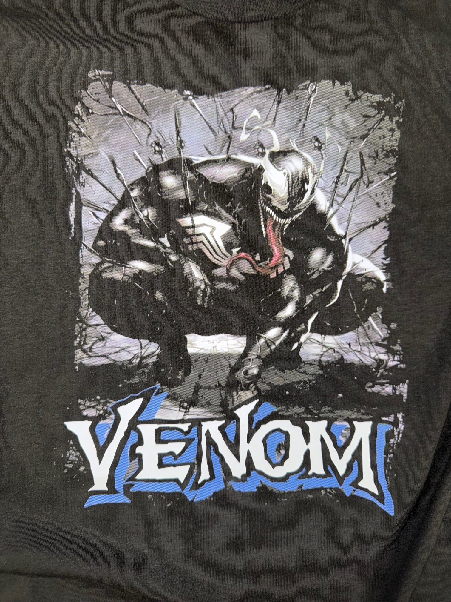VENOM COMIC BOOK STYLE BLACK T SHIRT