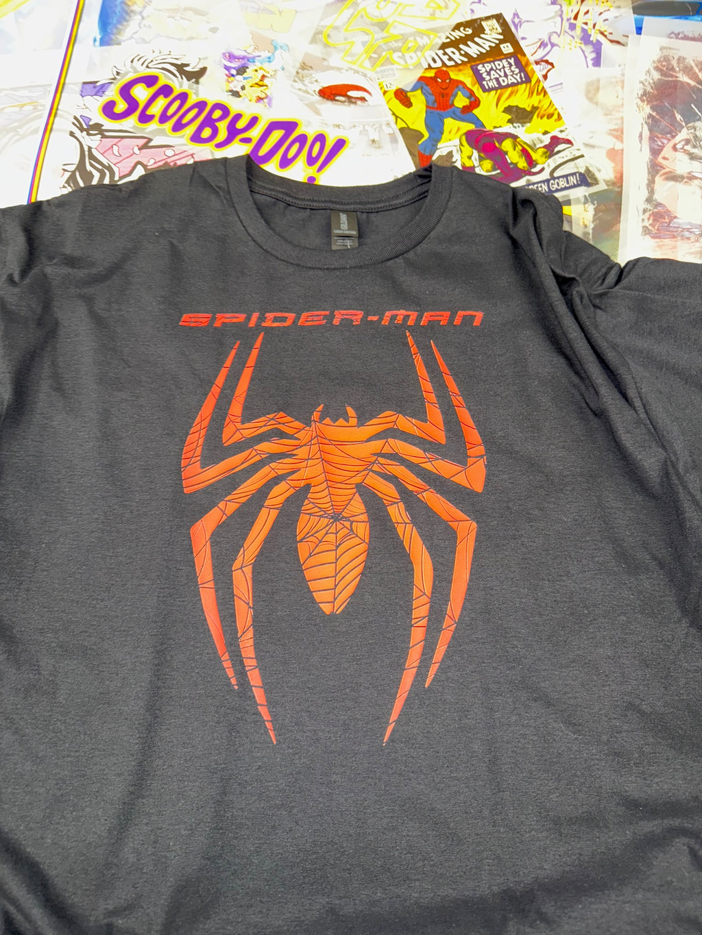 SPIDERMAN LOGO BLACK T SHIRT