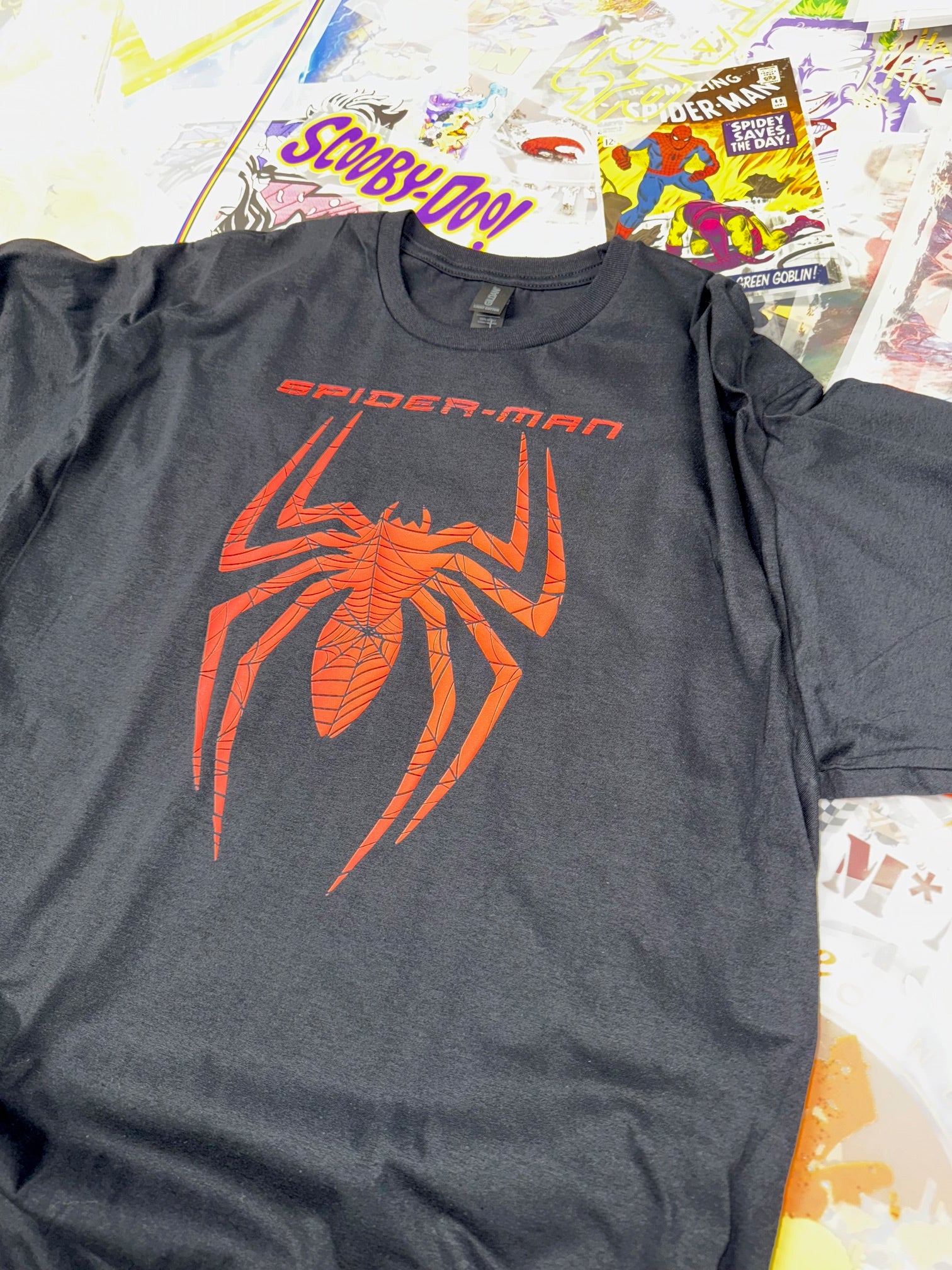 SPIDERMAN LOGO BLACK T SHIRT