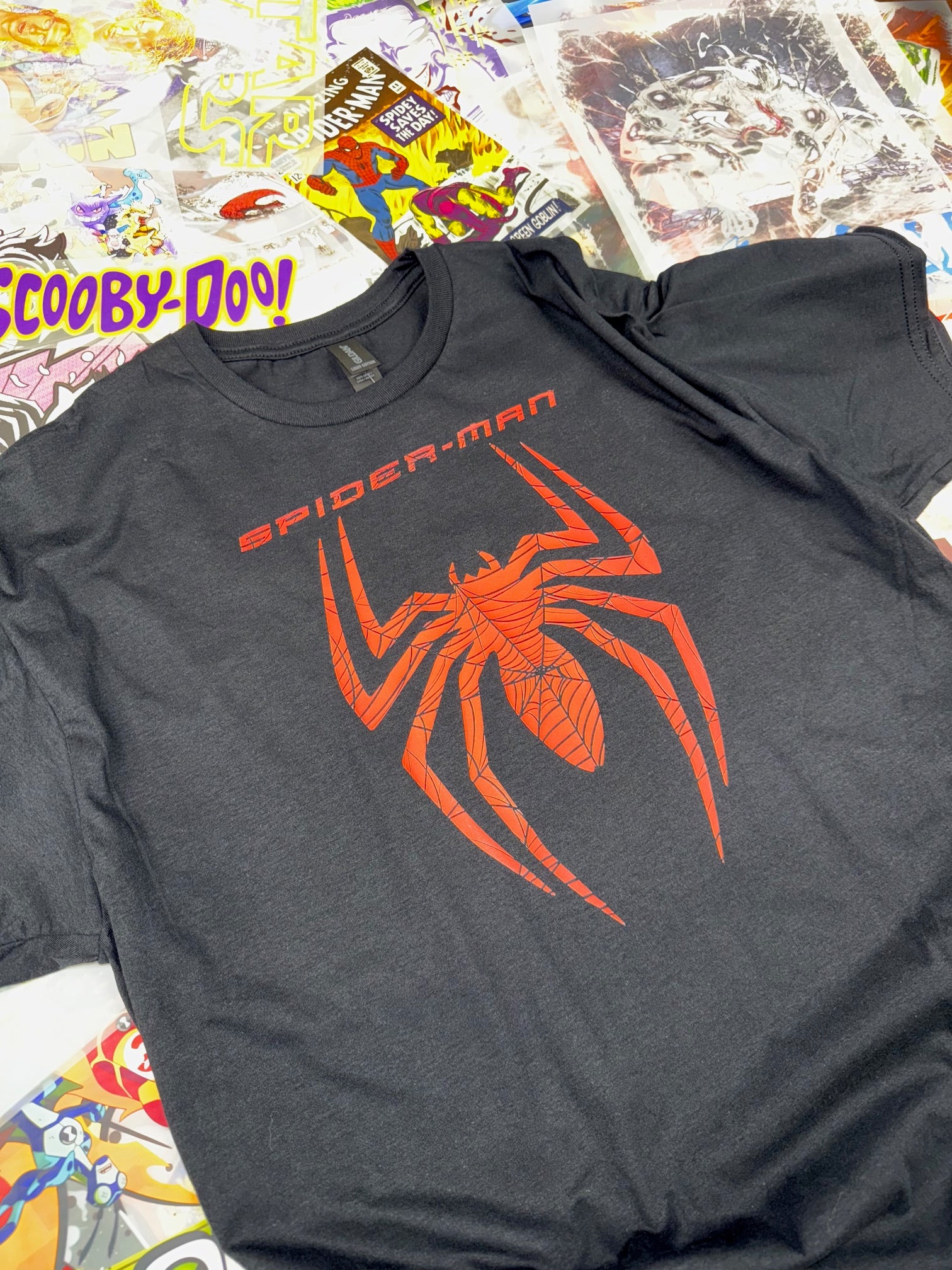 SPIDERMAN LOGO BLACK T SHIRT