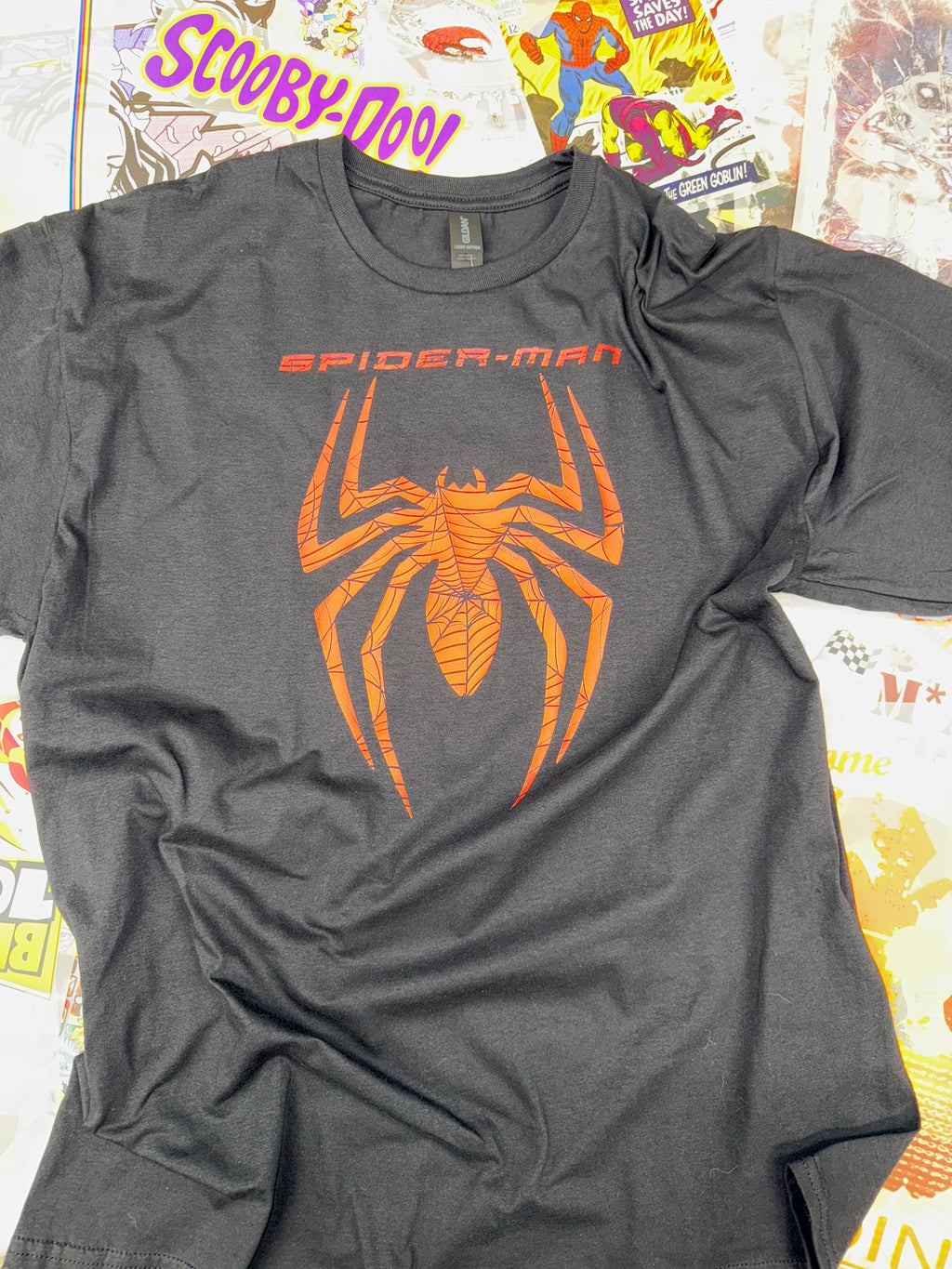 SPIDERMAN LOGO BLACK T SHIRT