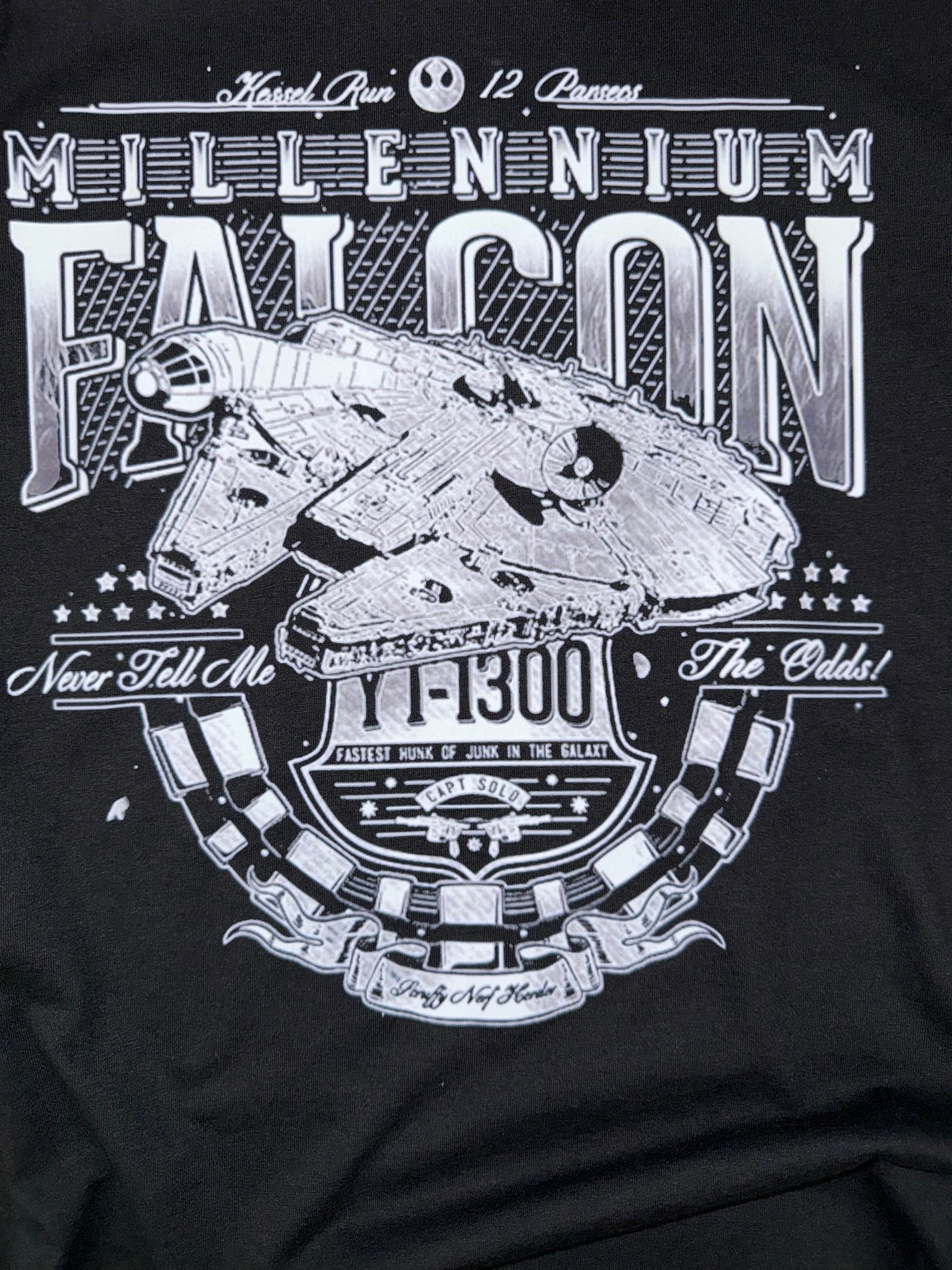 STAR WARS RETRO MILLENIUM FALCON BLACK T SHIRT