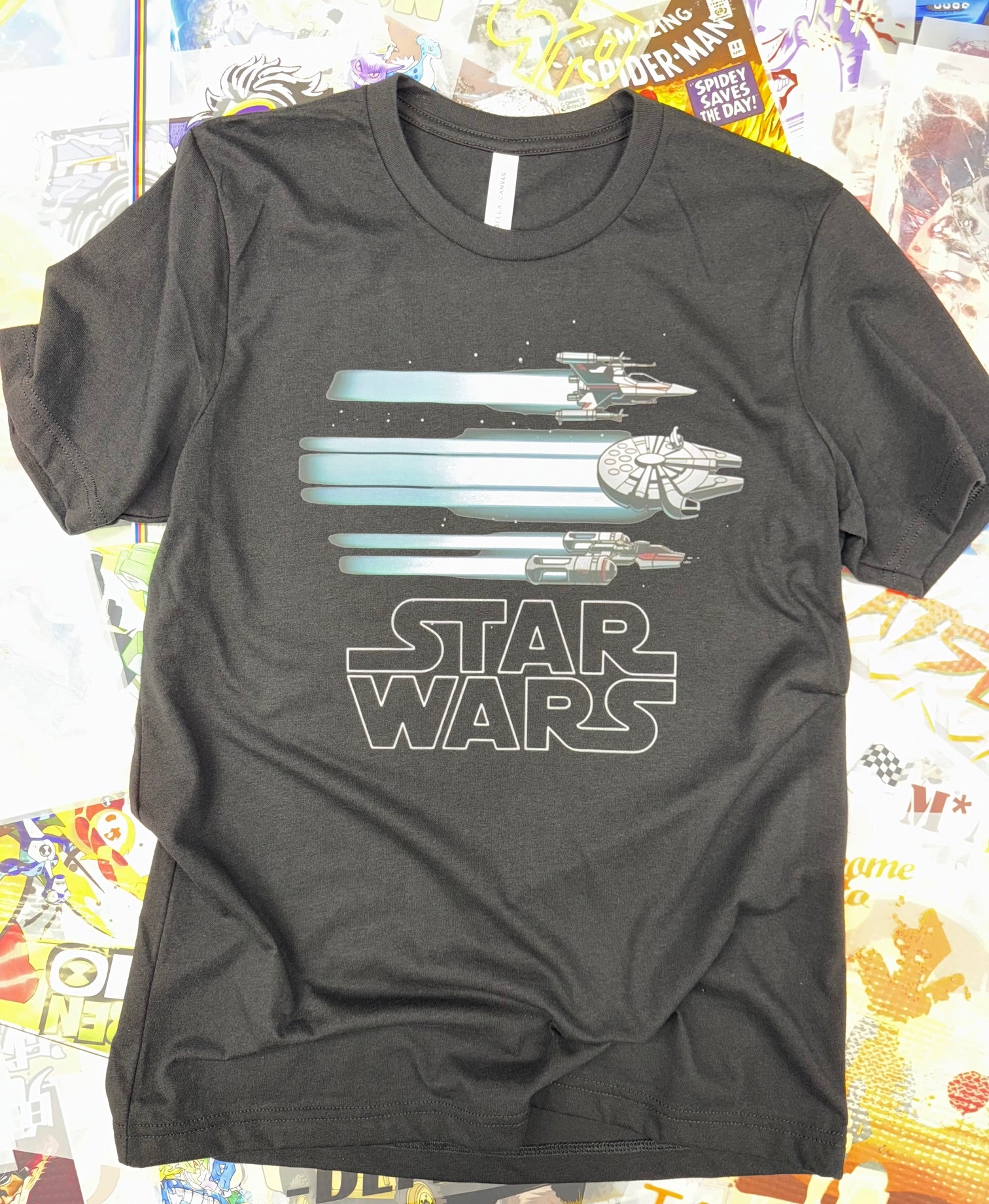 STAR WARS 3 REBEL SPACE CRAFT BLACK T SHIRT
