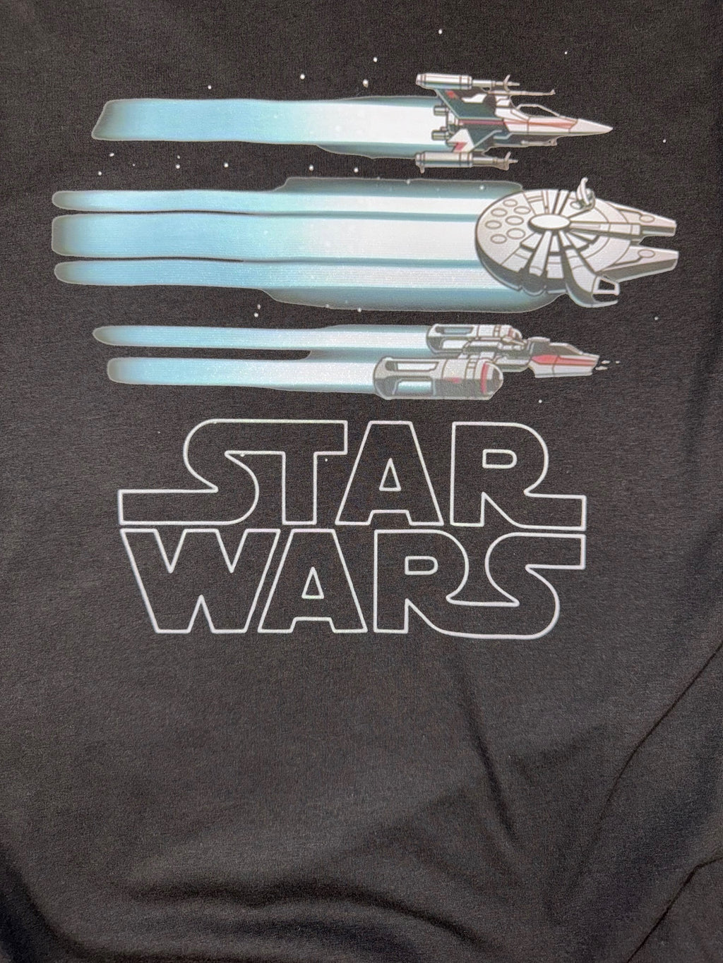 STAR WARS 3 REBEL SPACE CRAFT BLACK T SHIRT