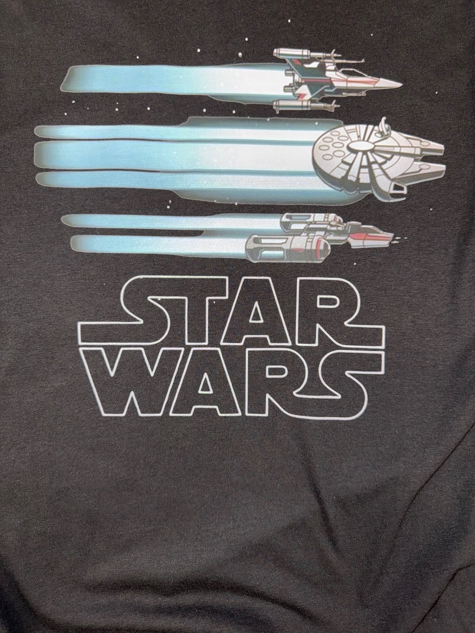 STAR WARS 3 REBEL SPACE CRAFT BLACK T SHIRT