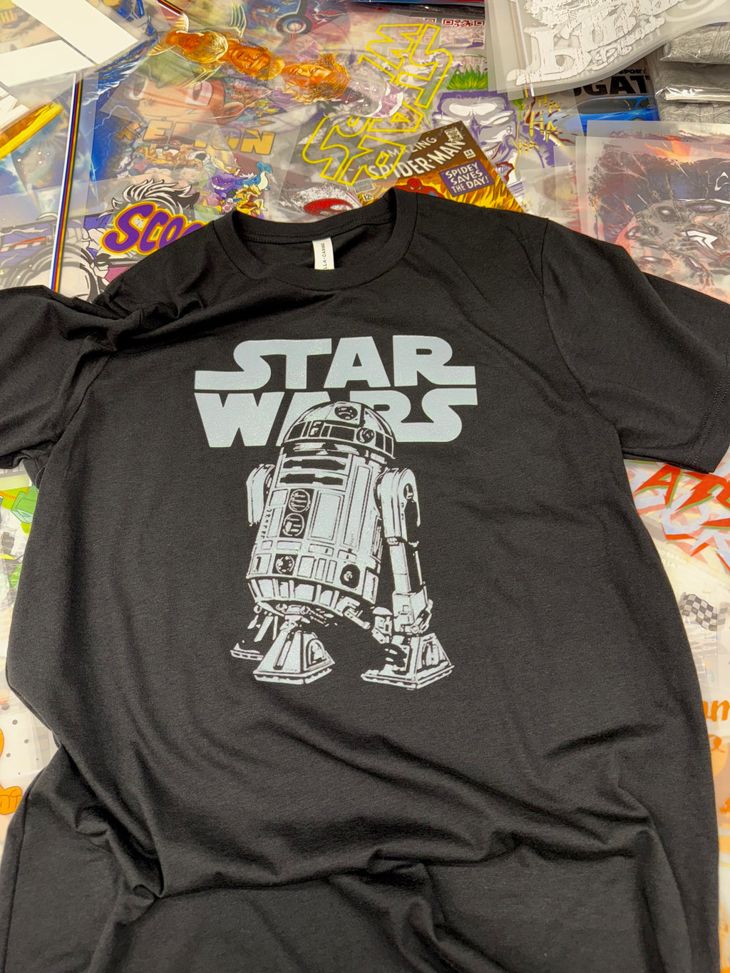 STAR WARS R2D2 DROID BLACK T SHIRT