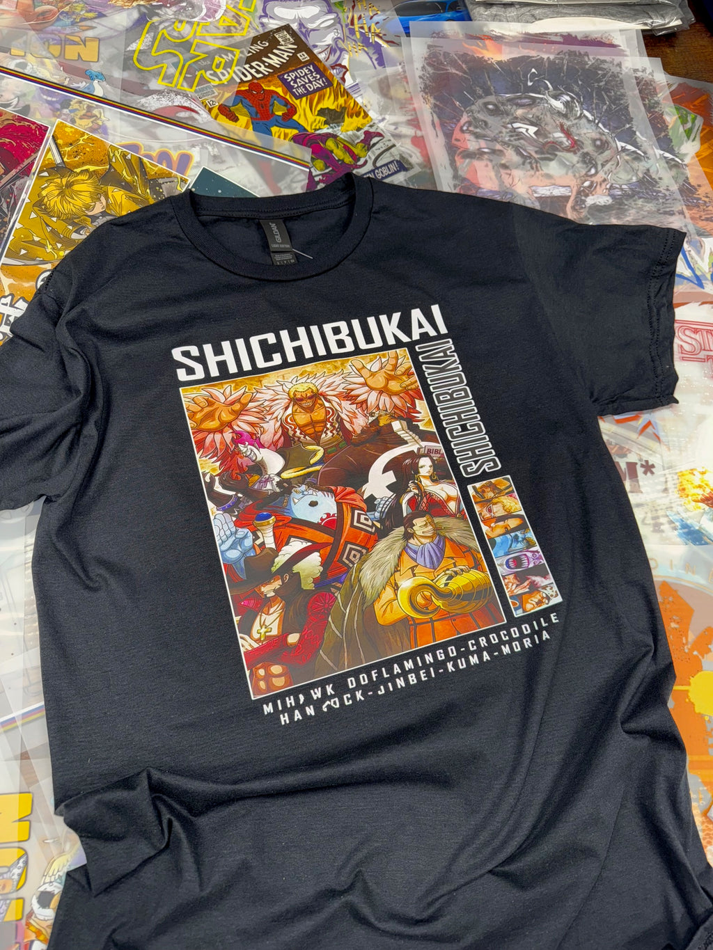 ONE PIECE SHICHIBUKAI ANIME BLACK T SHIRT