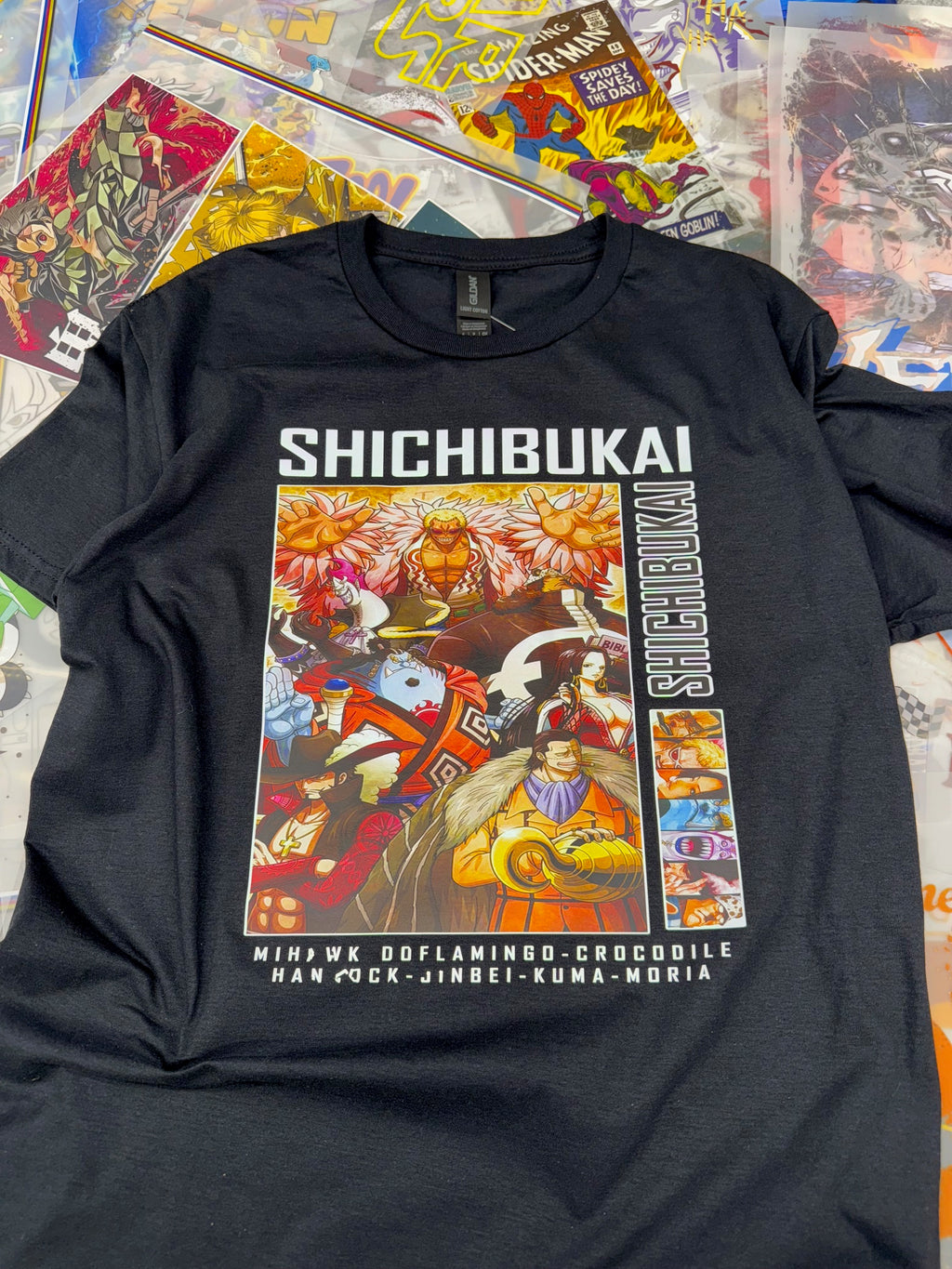 ONE PIECE SHICHIBUKAI ANIME BLACK T SHIRT