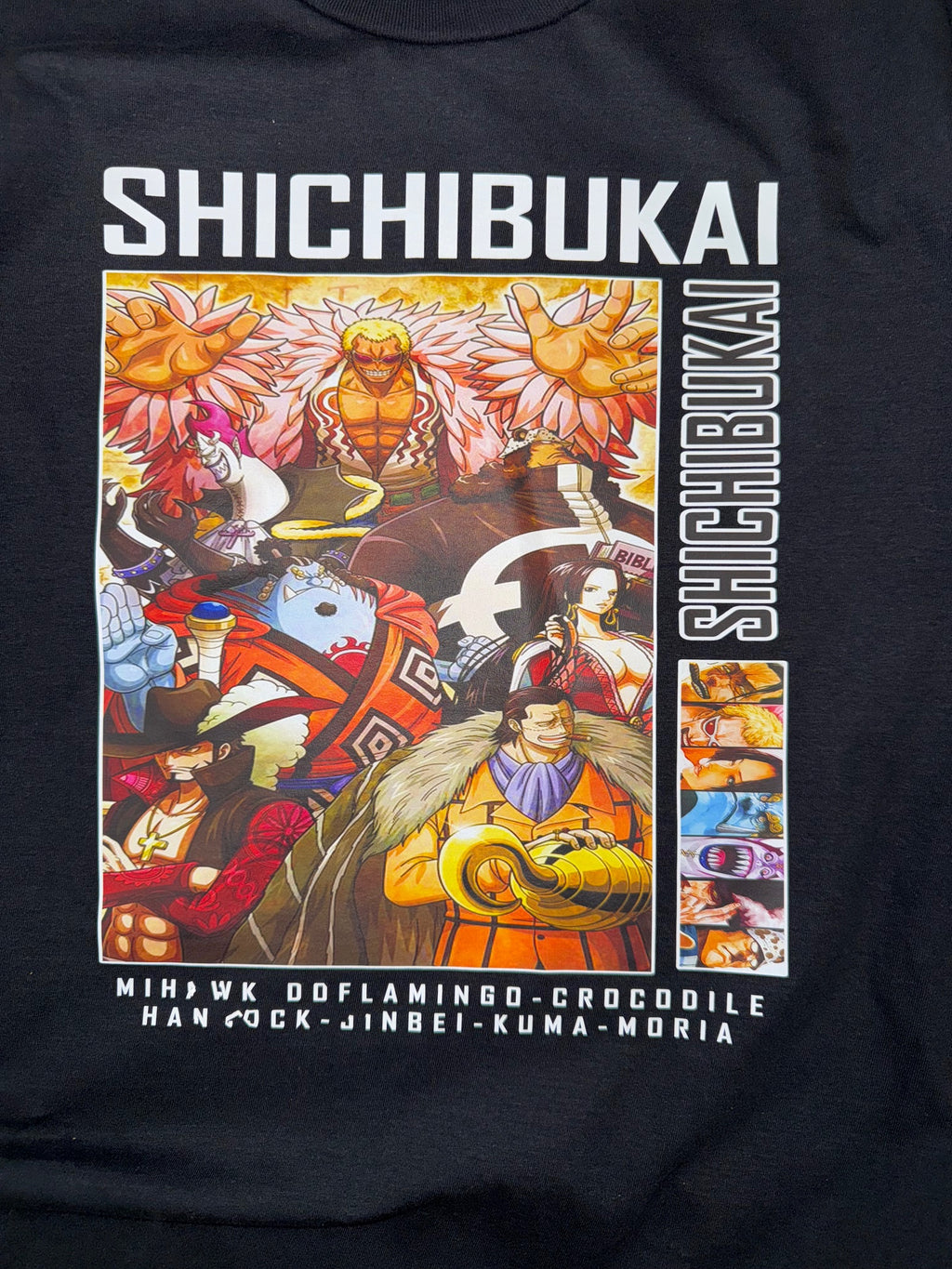 ONE PIECE SHICHIBUKAI ANIME BLACK T SHIRT