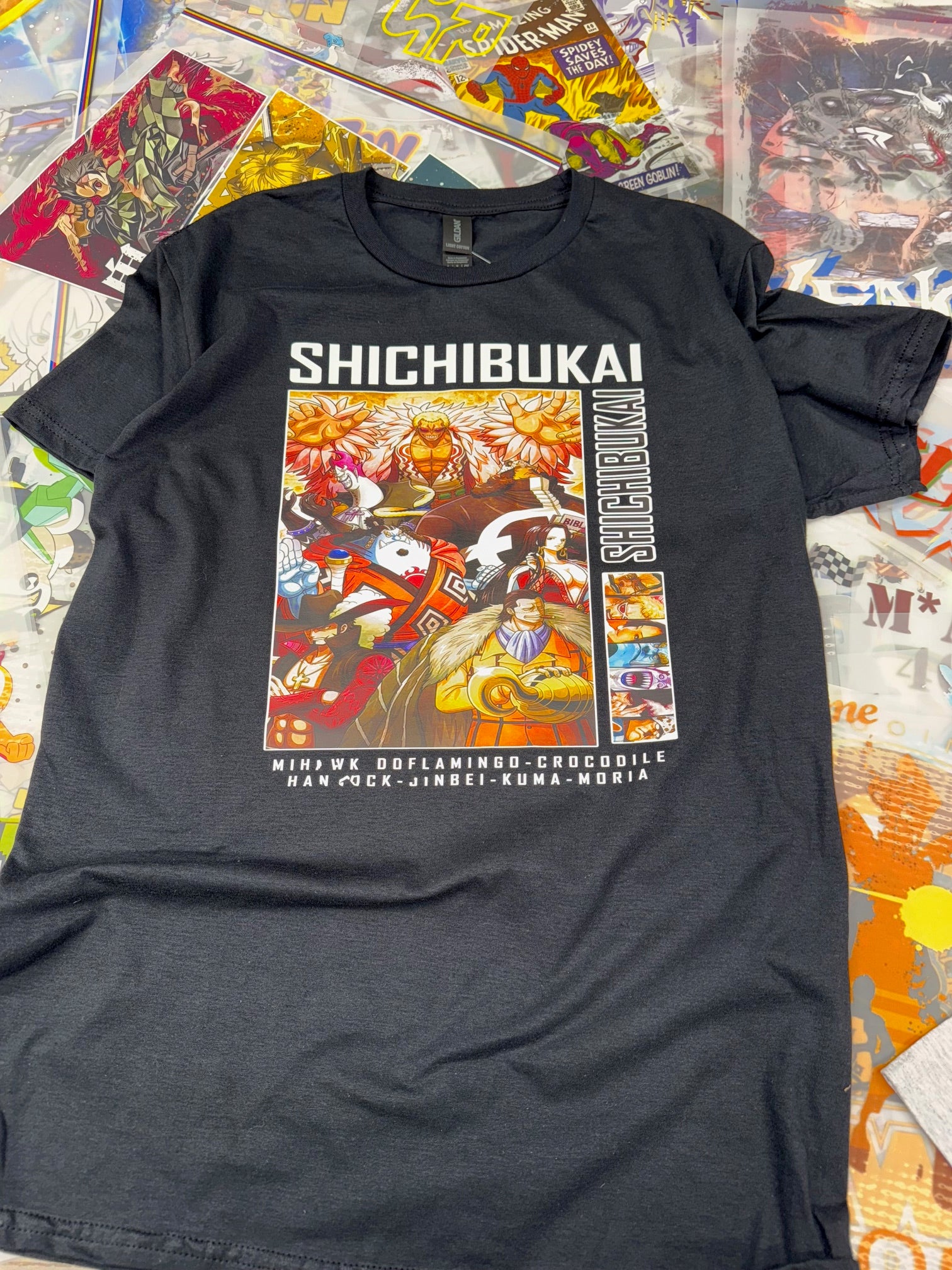 ONE PIECE SHICHIBUKAI ANIME BLACK T SHIRT