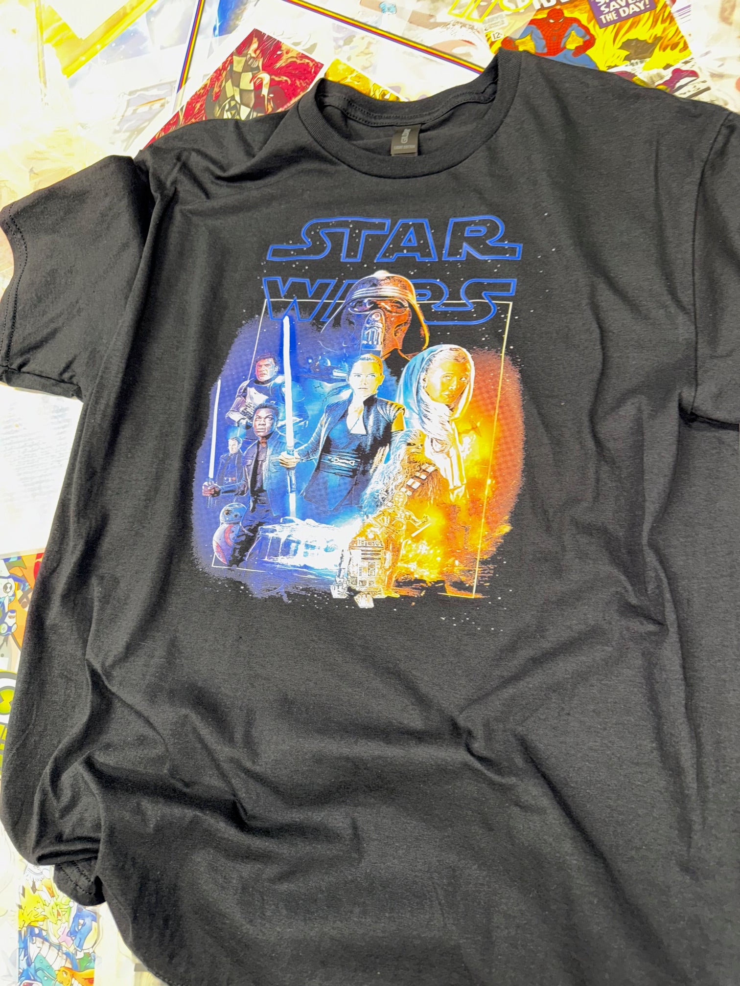 STAR WARS THE FORCE AWAKENS BLACK T SHIRT