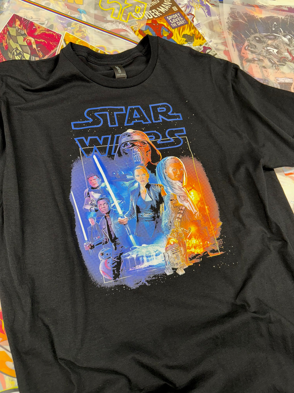 STAR WARS THE FORCE AWAKENS BLACK T SHIRT