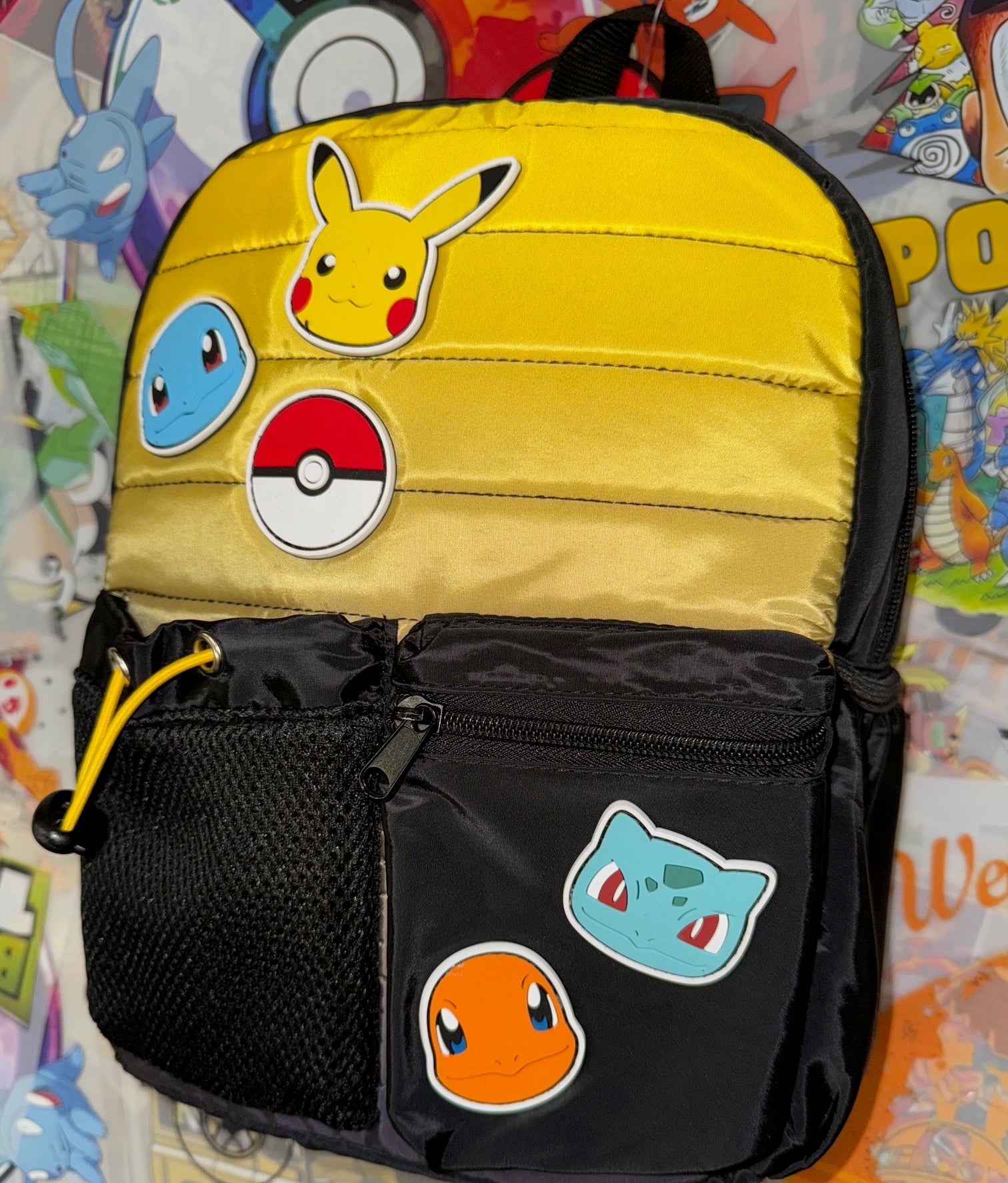 POKEMON PADDED BLACK AND YELLOW MINI BACKPACK