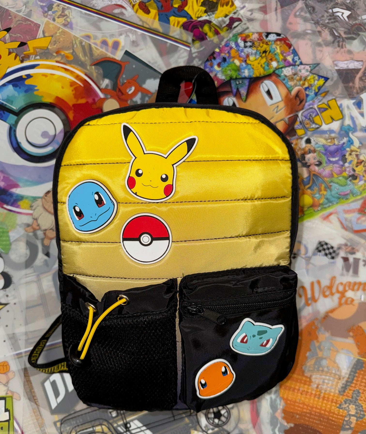 POKEMON PADDED BLACK AND YELLOW MINI BACKPACK