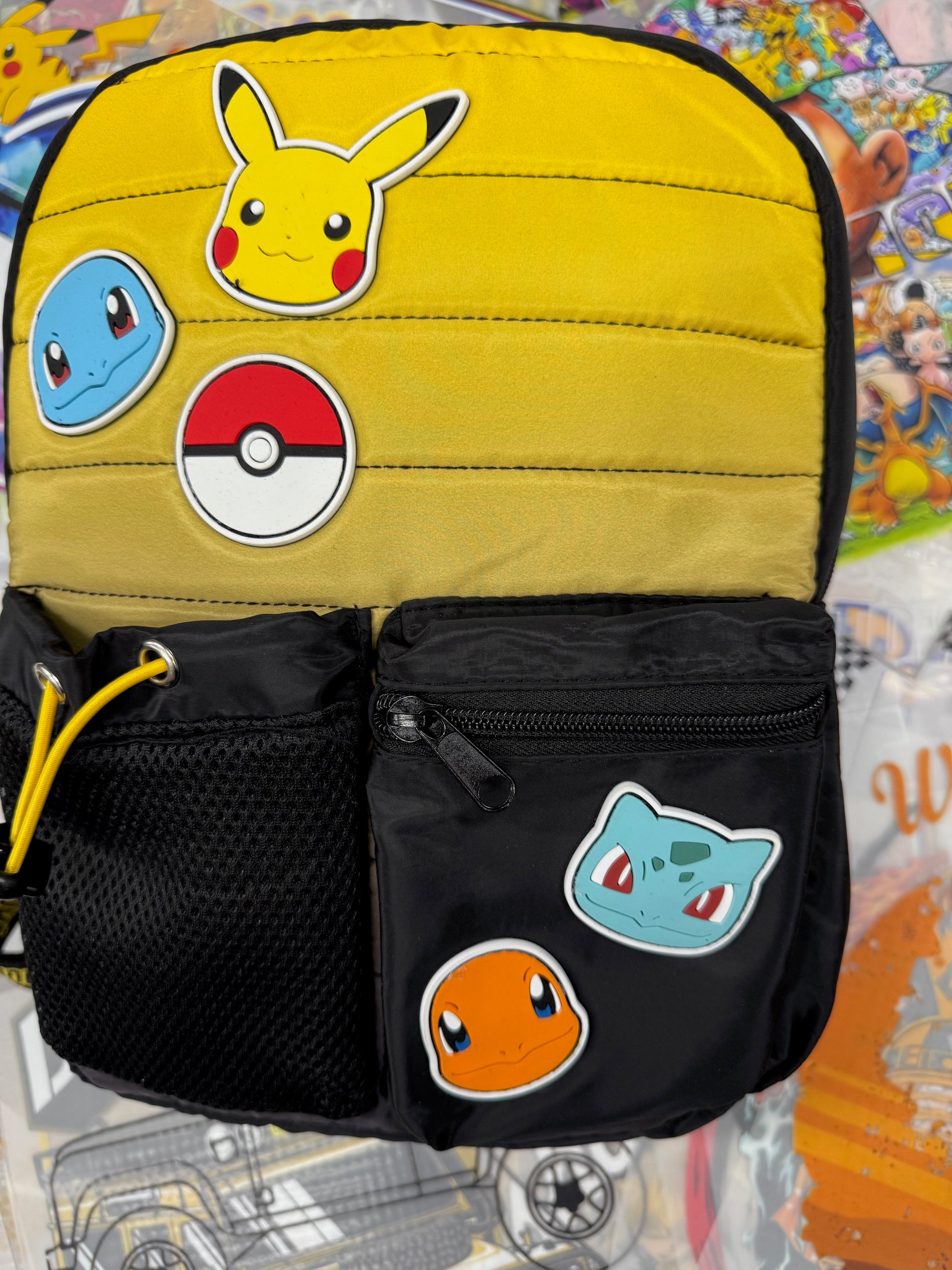 POKEMON PADDED BLACK AND YELLOW MINI BACKPACK