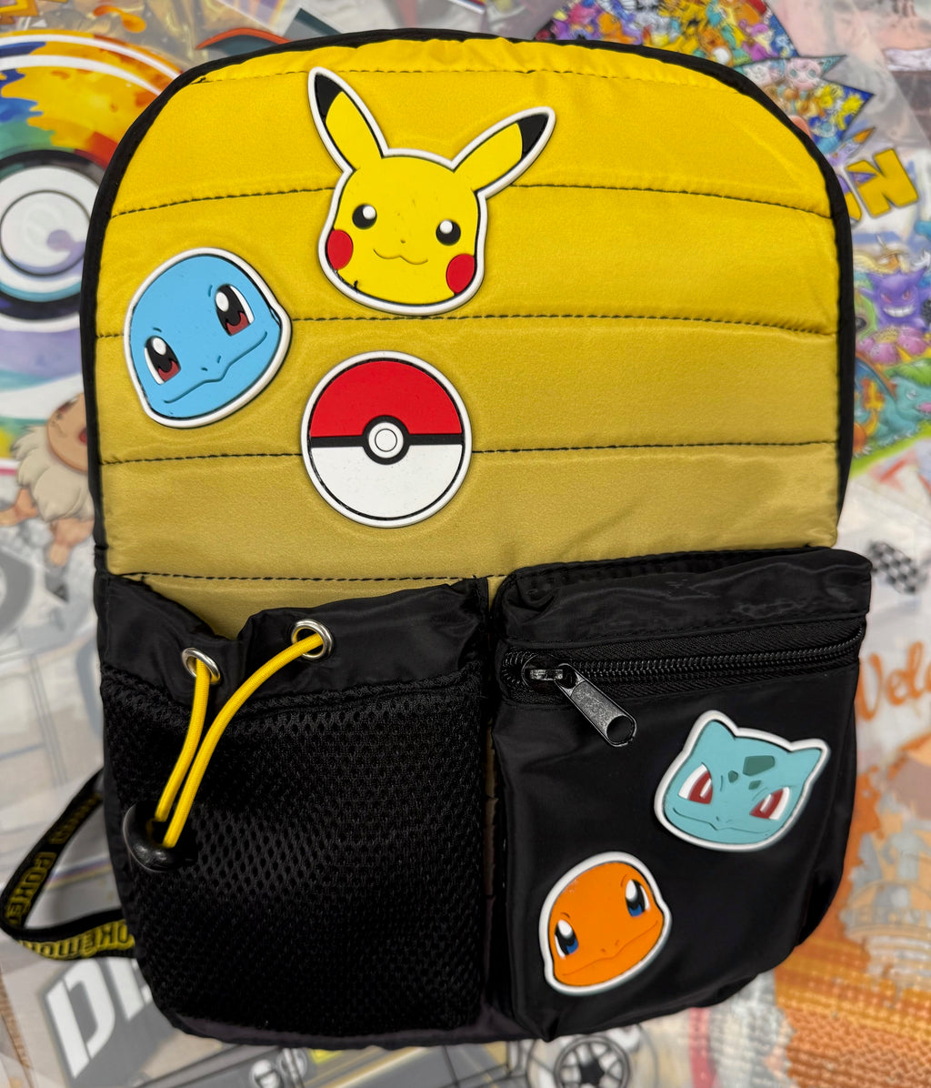 POKEMON PADDED BLACK AND YELLOW MINI BACKPACK