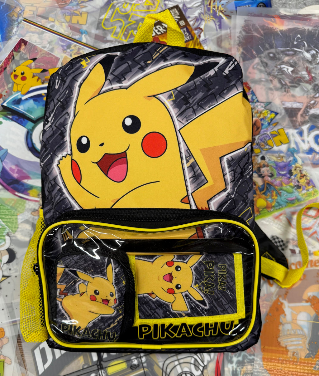 POKEMON PIKACHU BLACK AND YELLOW BACKPACK