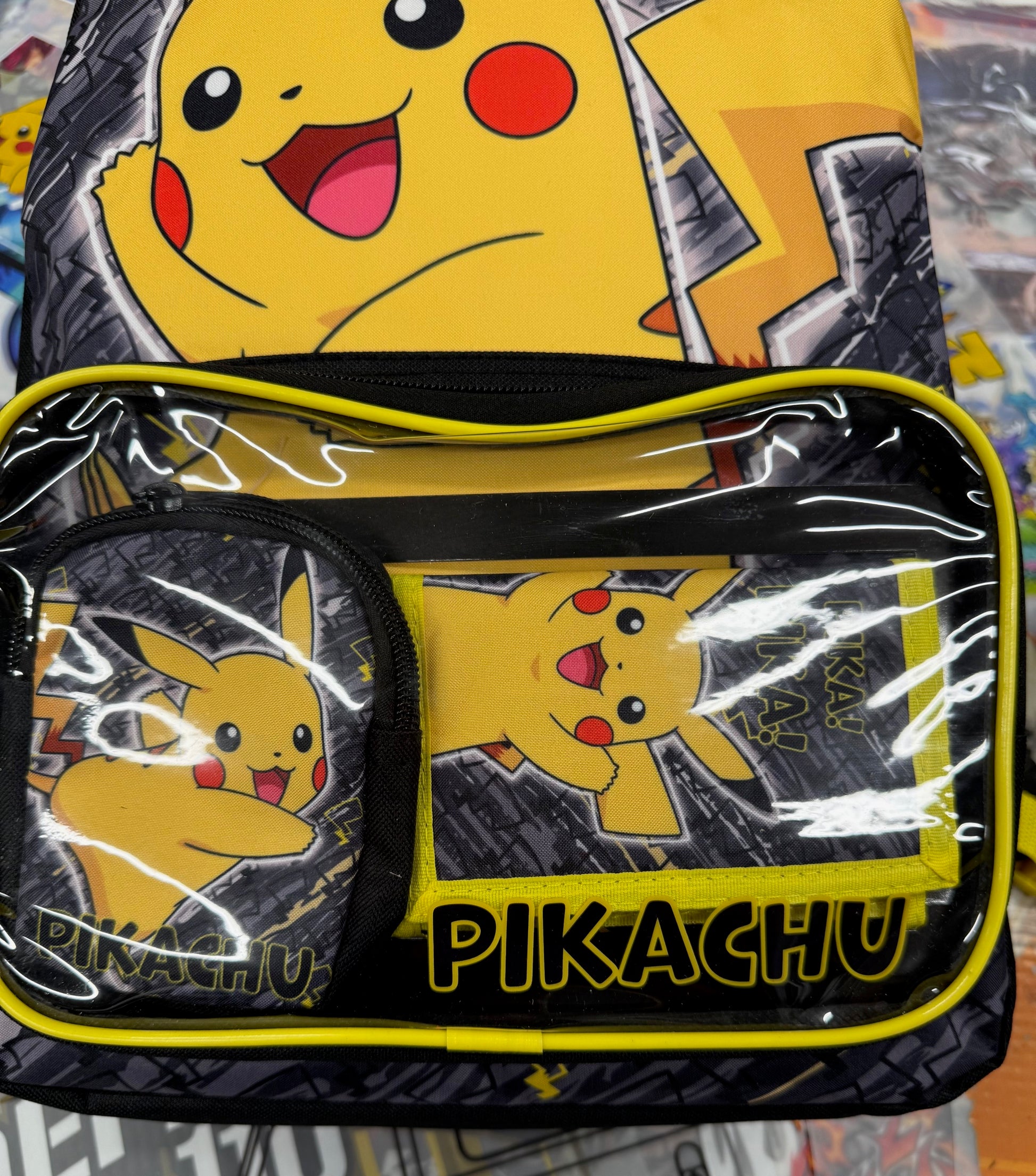 POKEMON PIKACHU BLACK AND YELLOW BACKPACK