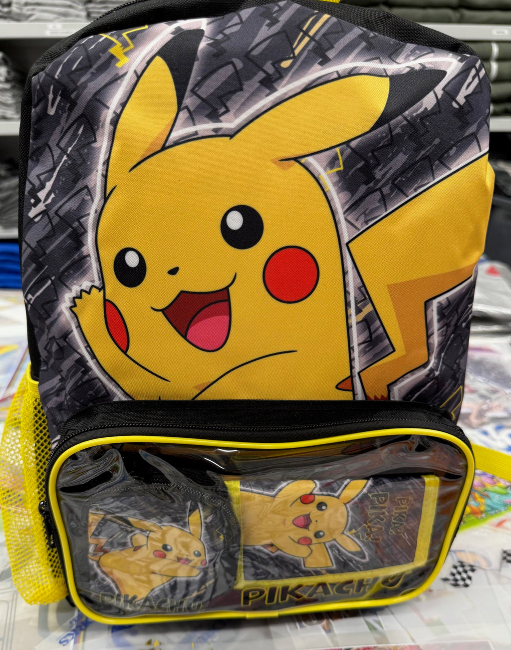 POKEMON PIKACHU BLACK AND YELLOW BACKPACK