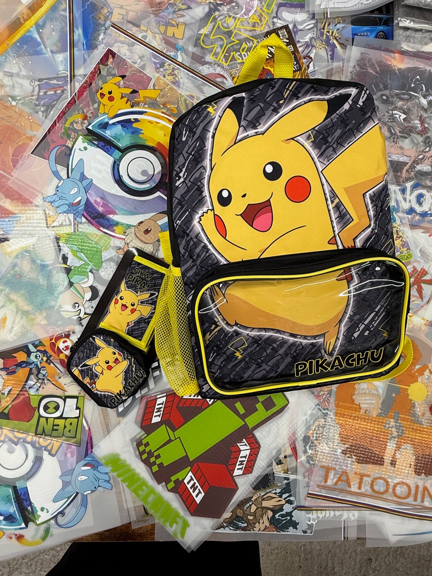 POKEMON PIKACHU BLACK AND YELLOW BACKPACK