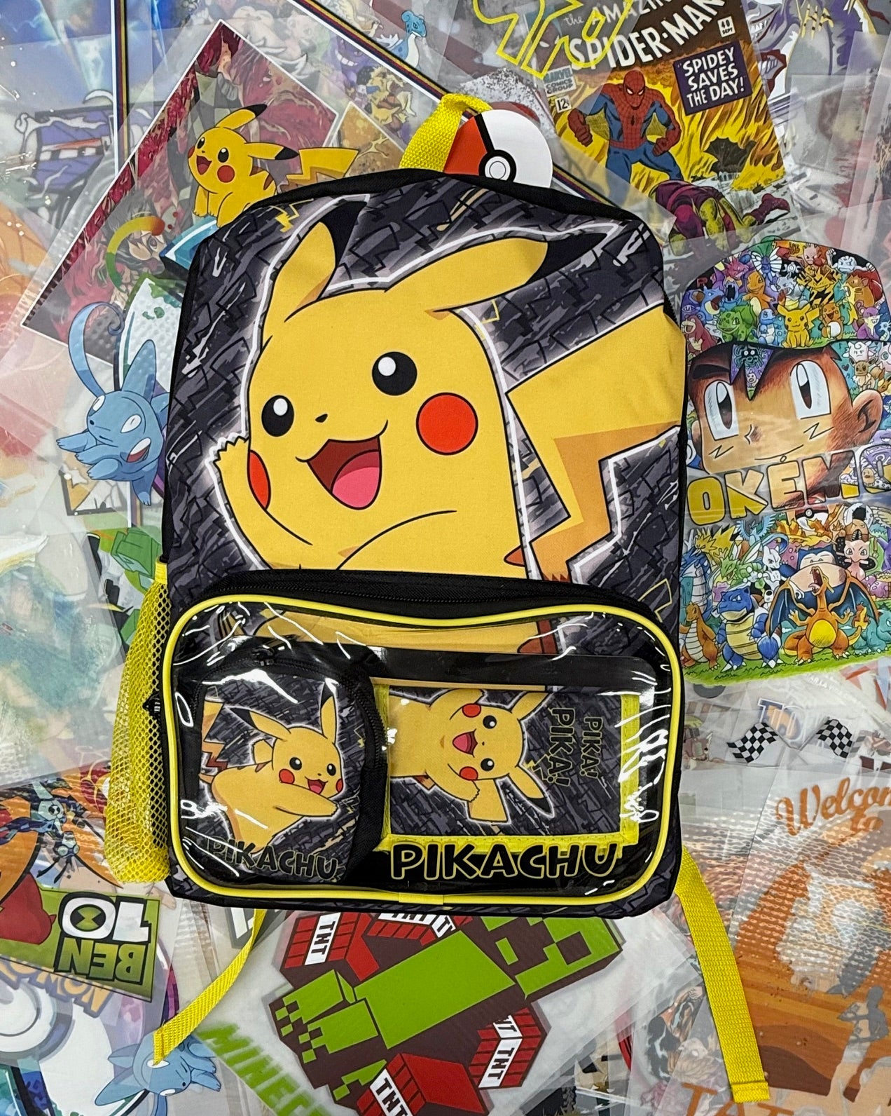 POKEMON PIKACHU BLACK AND YELLOW BACKPACK