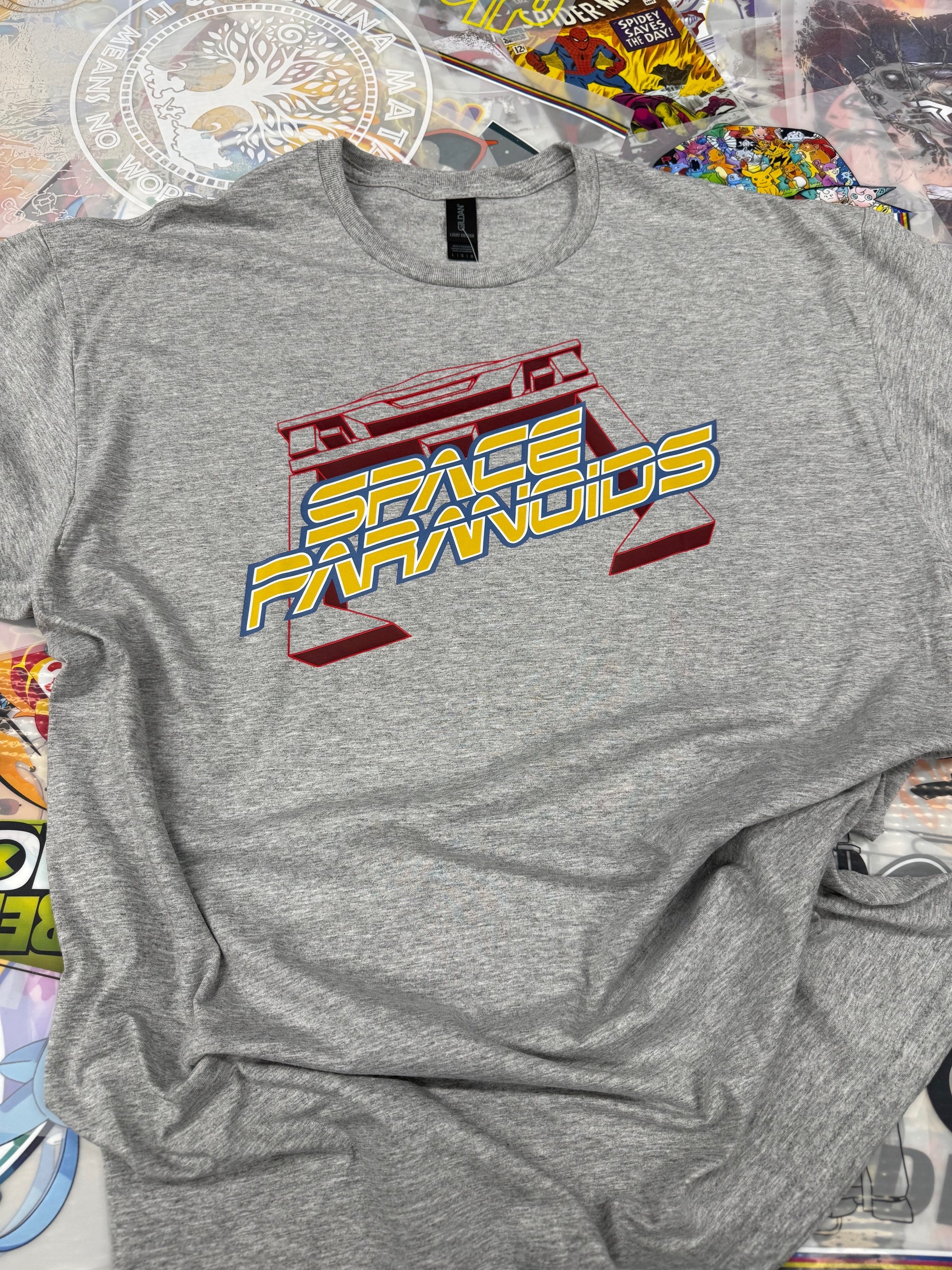 TRON THE MOVIE SPACE PARANOIDS  GREY T SHIRT