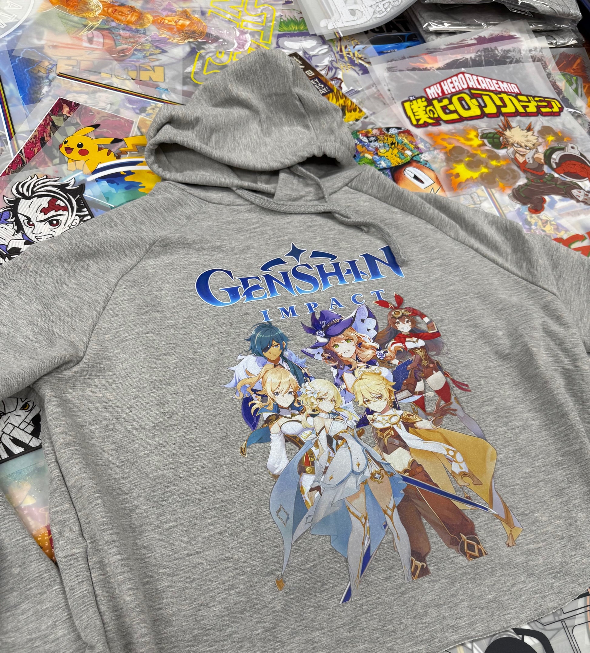 GENSHIN IMPACT GAMERS CROPPED GREY HOODIE