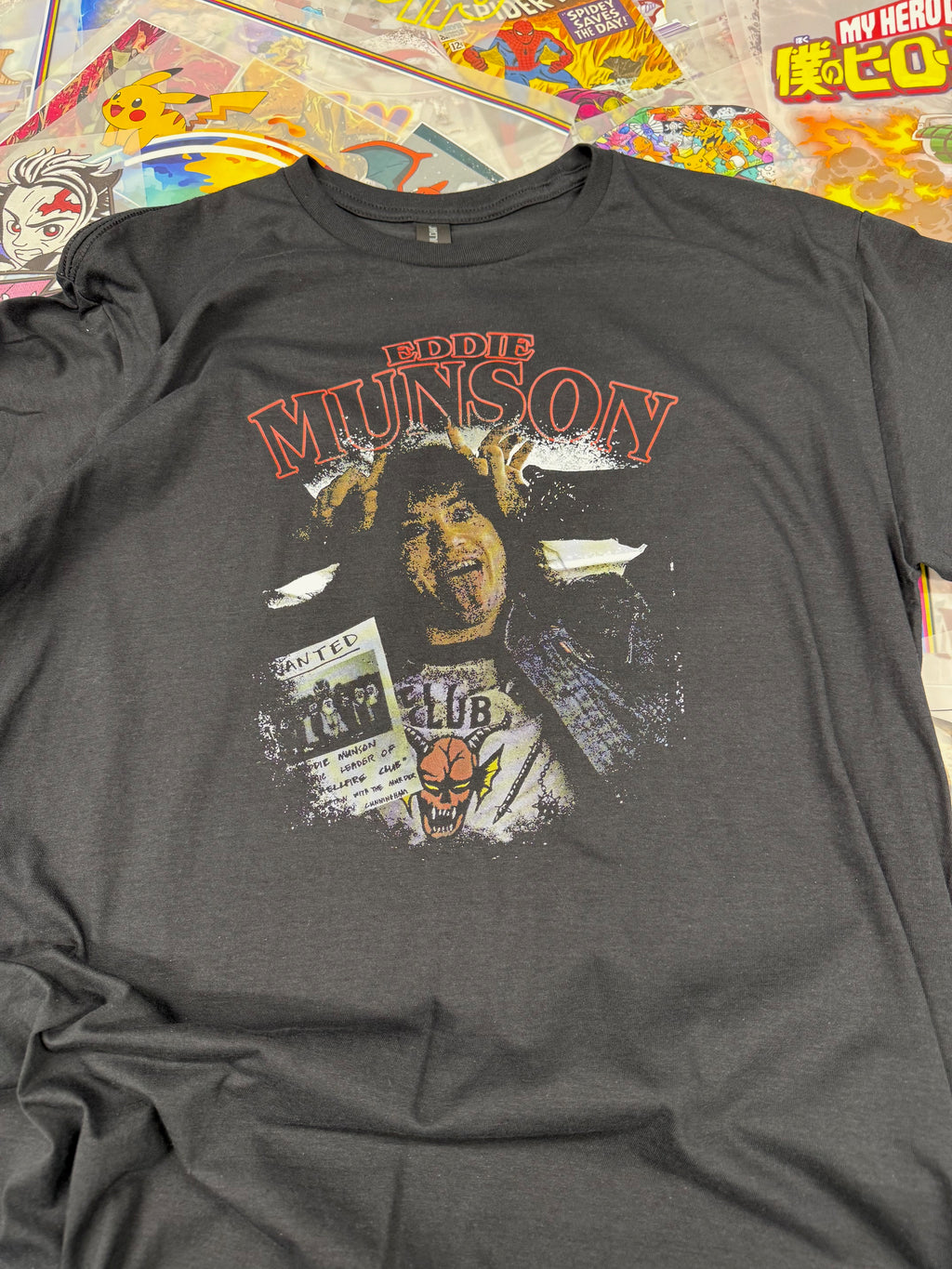 STRANGER THINGS EDDIE MUNSON HELLFIRE CLUB BLACK T SHIRT