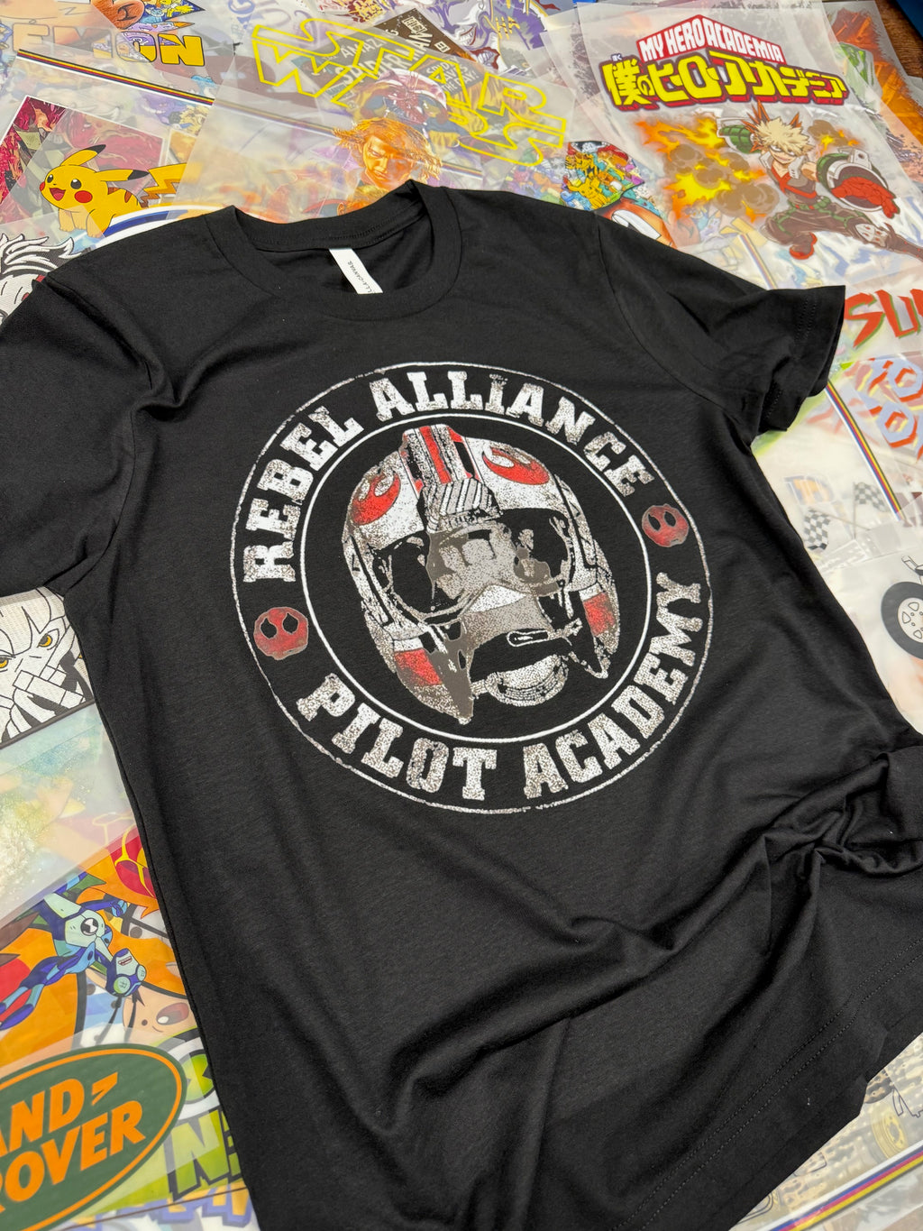 STAR WARS REBEL ALLIANCE PILOT ACADEMY BLACK T SHIRT