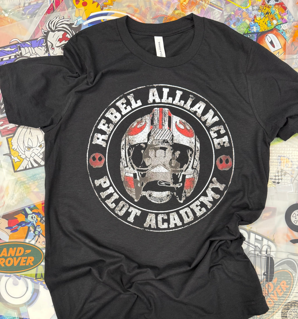 STAR WARS REBEL ALLIANCE PILOT ACADEMY BLACK T SHIRT