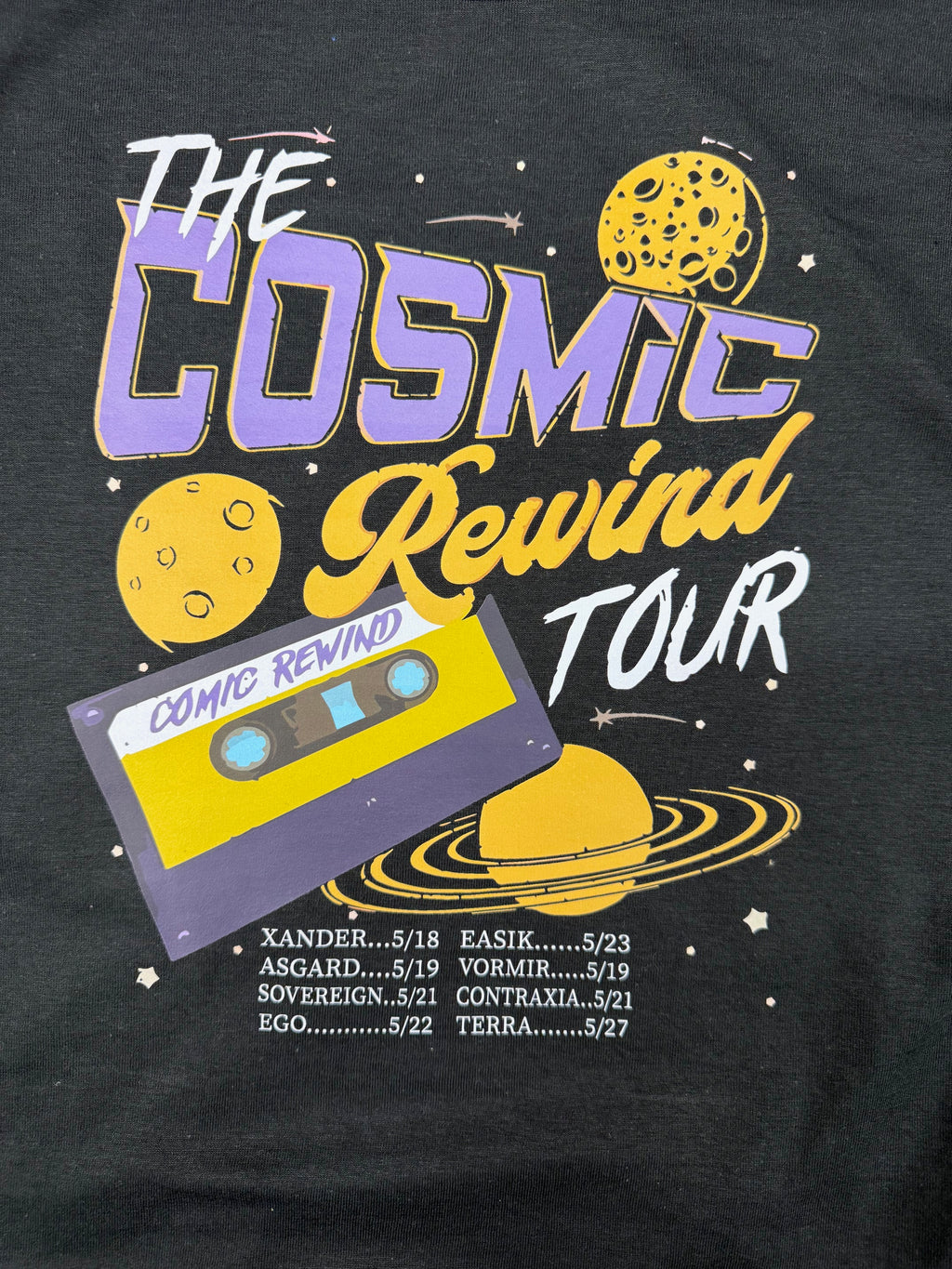 GUARDIANS OF THE GALAXY COSMIC TOUR BLACK T SHIRT