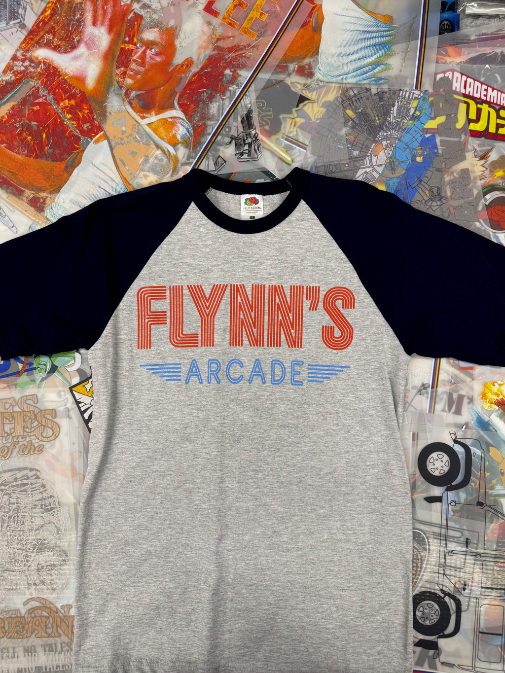 TRON THE MOVIE FLYNNS ARCADE BASEBALL T SHIRT