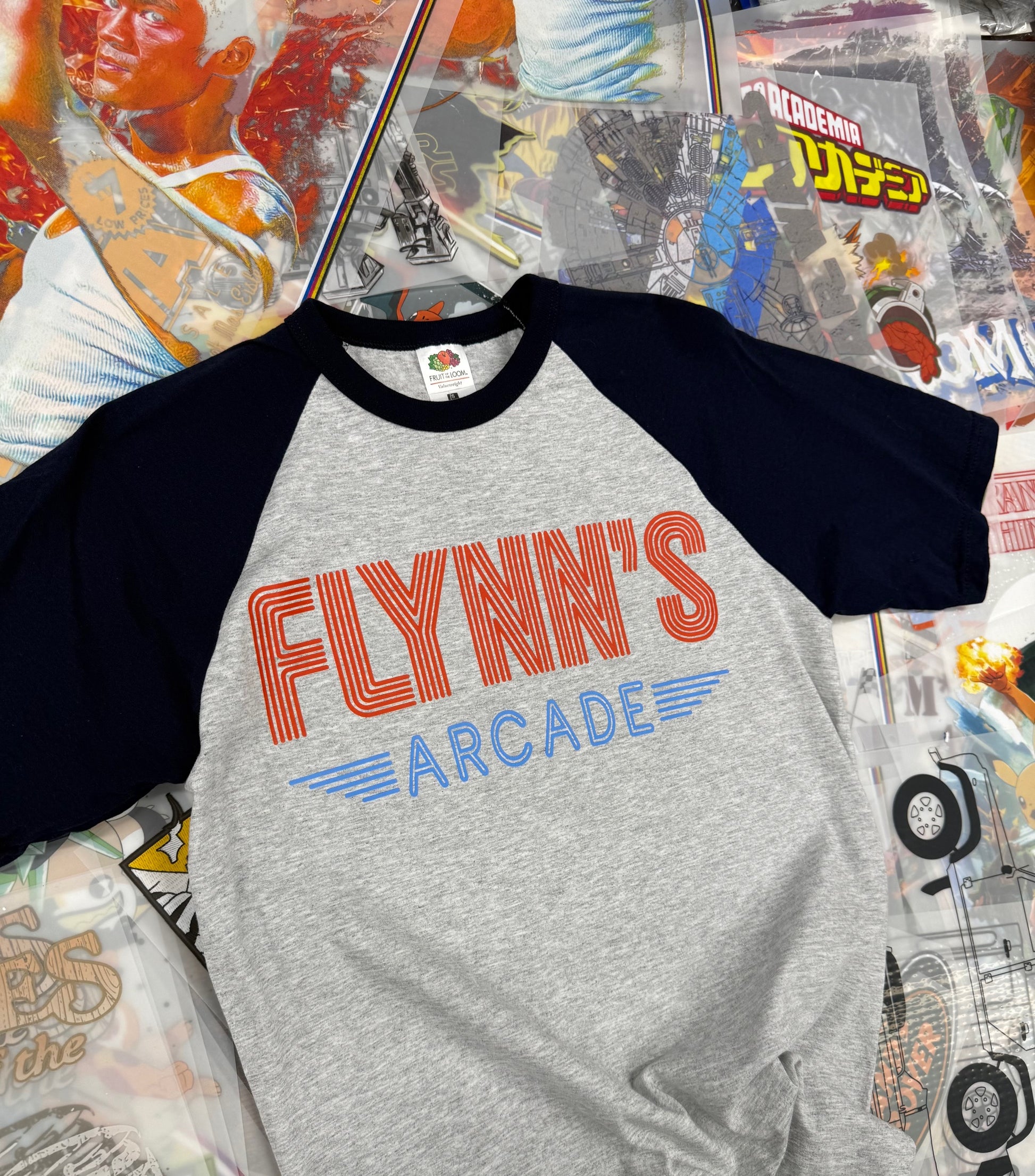 TRON THE MOVIE FLYNNS ARCADE BASEBALL T SHIRT