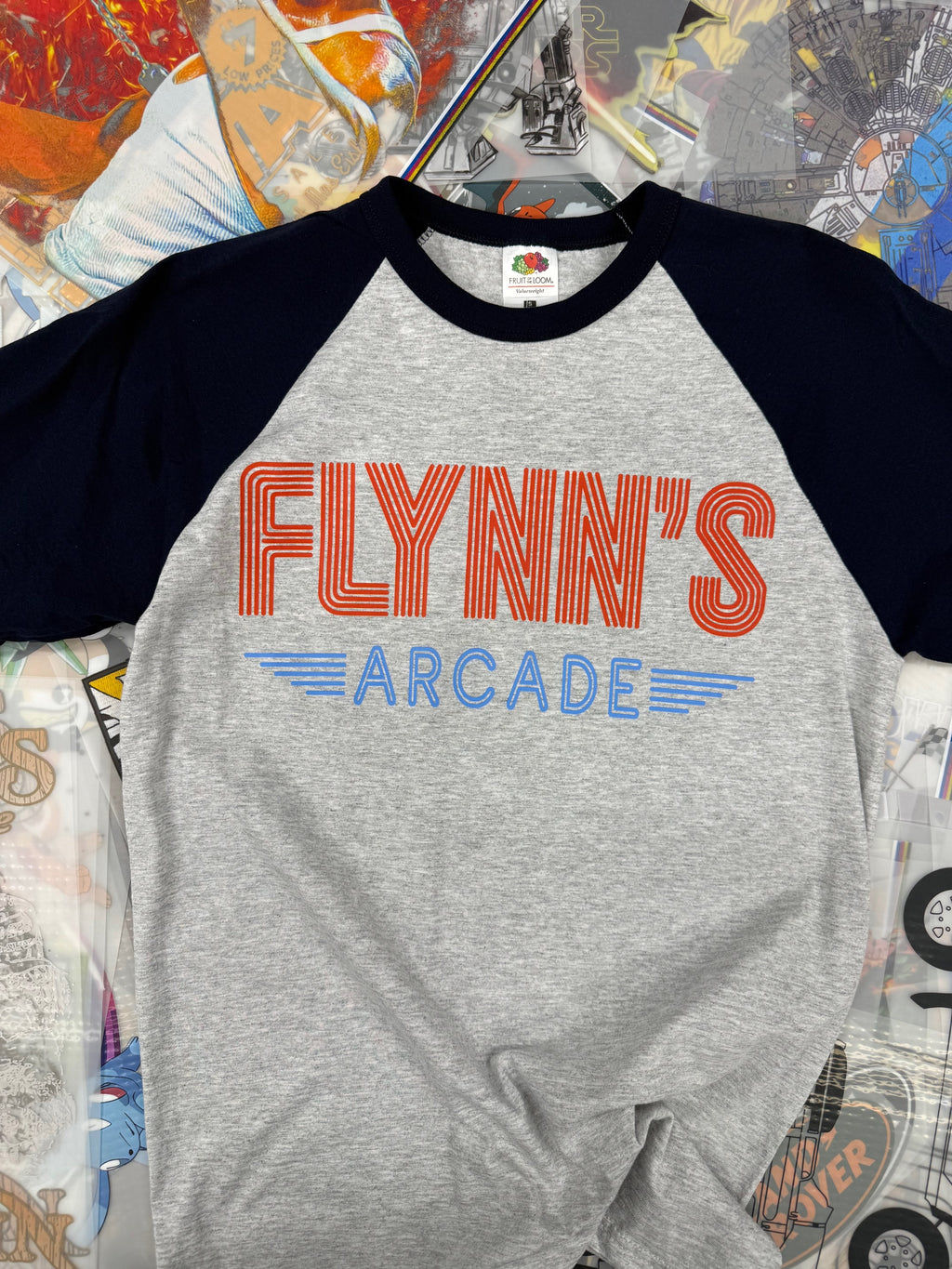 TRON THE MOVIE FLYNNS ARCADE BASEBALL T SHIRT