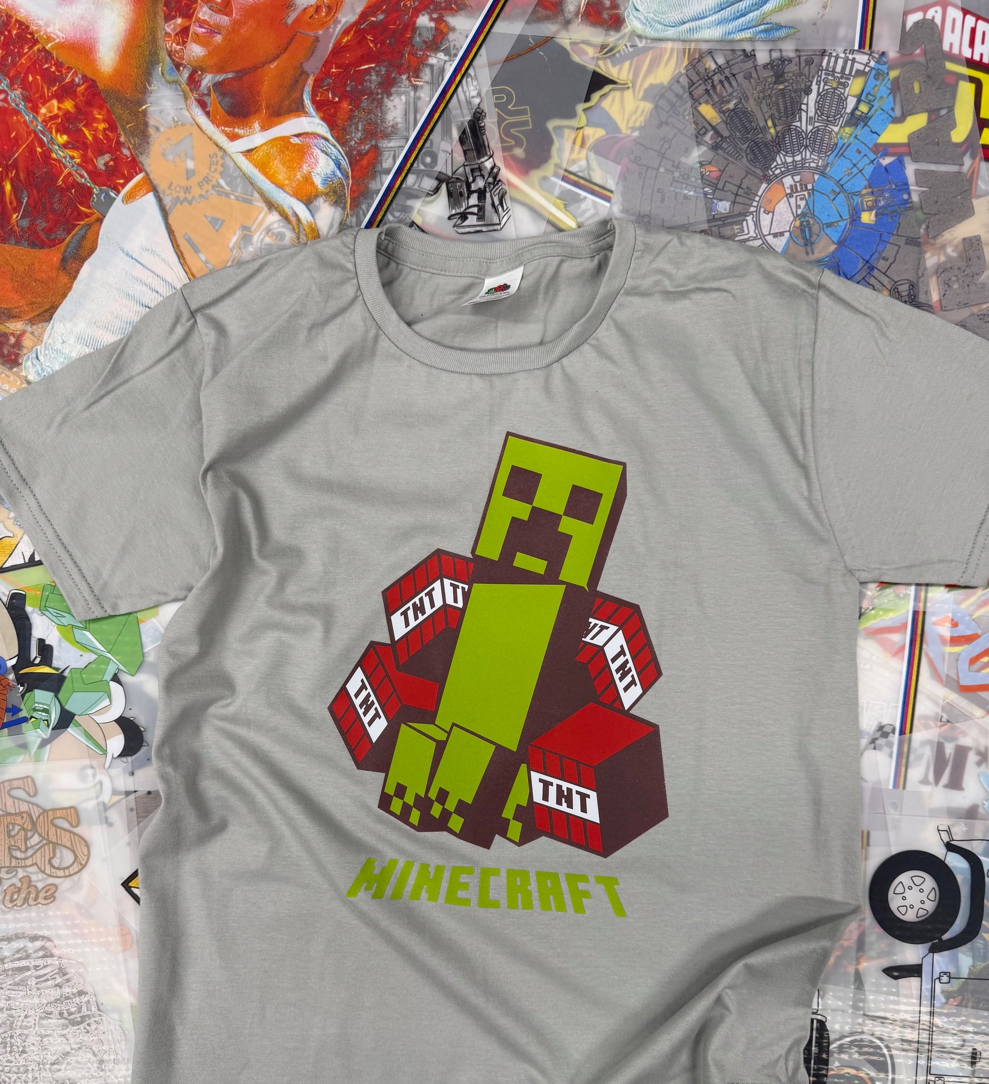 MINECRAFT GREY KIDS T SHIRT