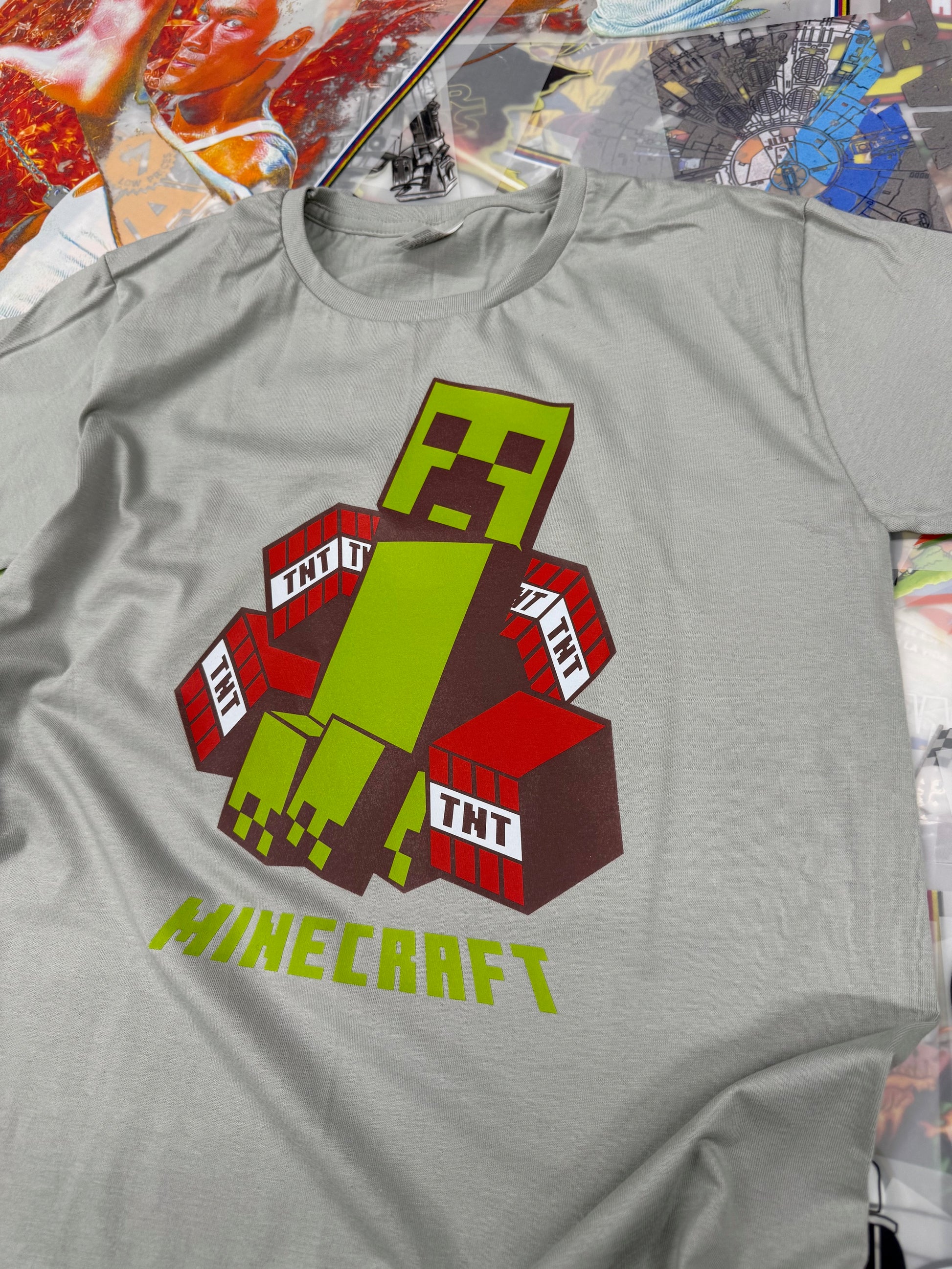 MINECRAFT GREY KIDS T SHIRT