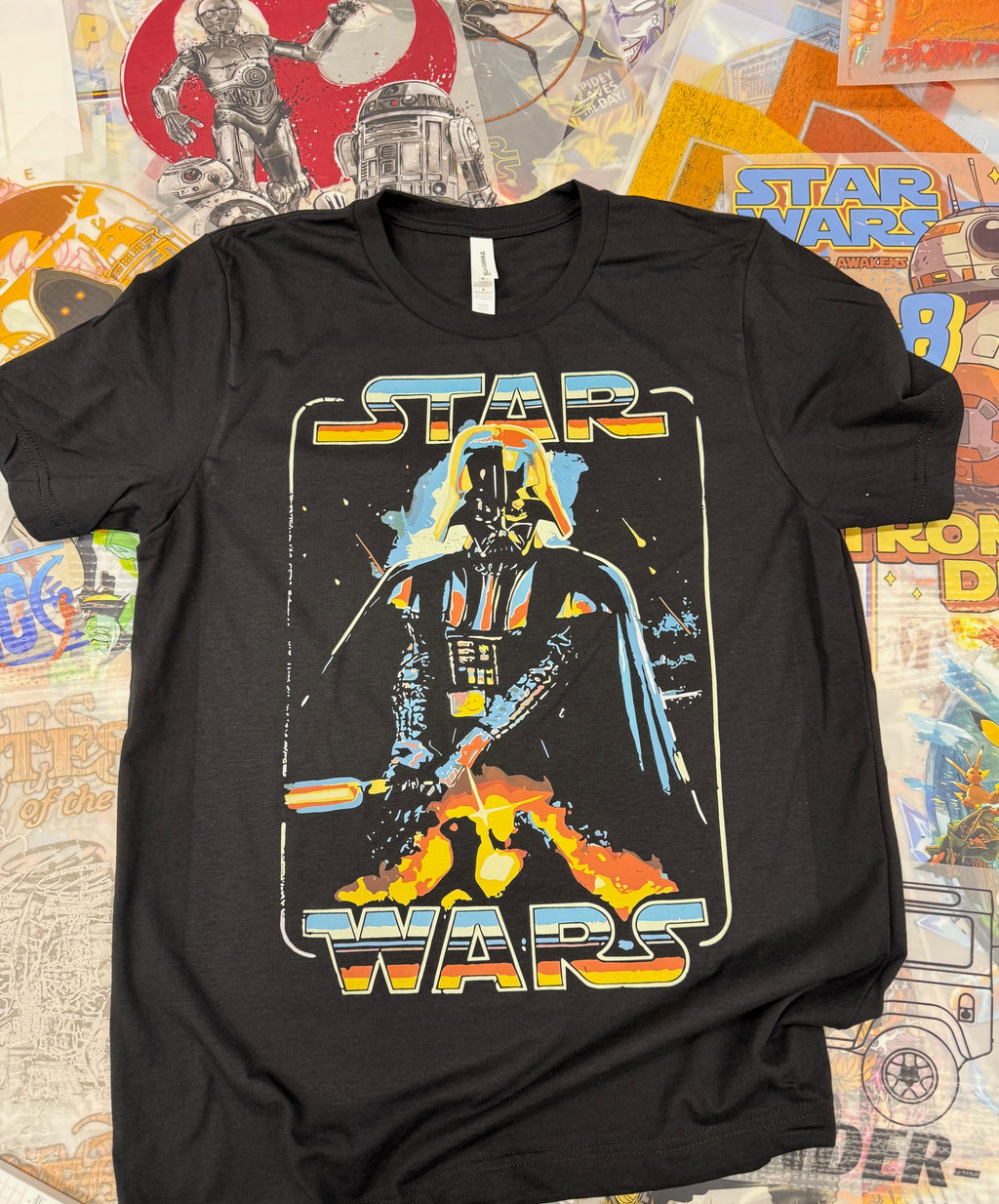 STAR WARS DARTH VADER RETRO BLACK T SHIRT