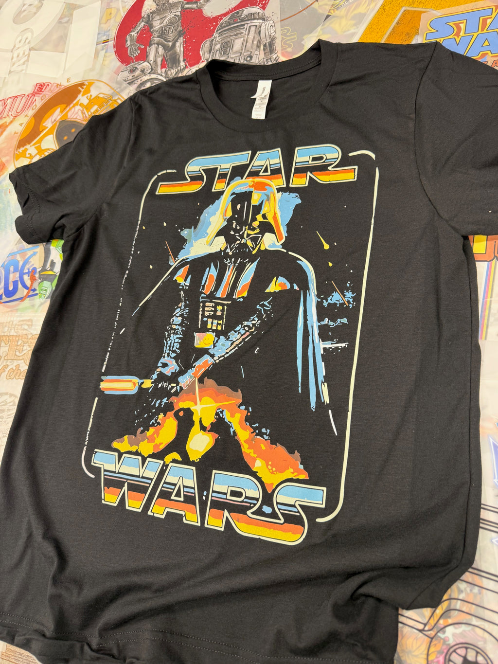 STAR WARS DARTH VADER RETRO BLACK T SHIRT