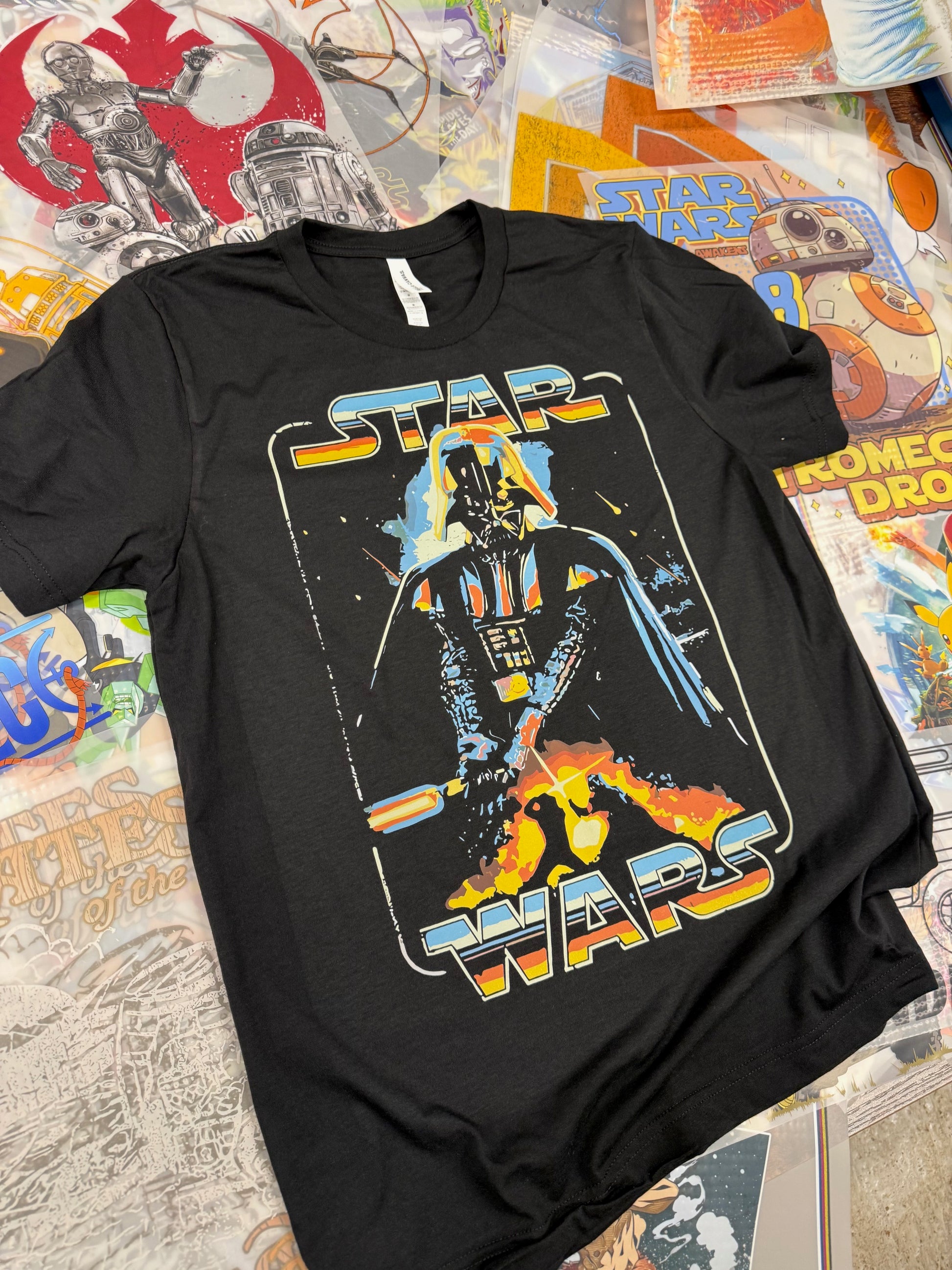 STAR WARS DARTH VADER RETRO BLACK T SHIRT