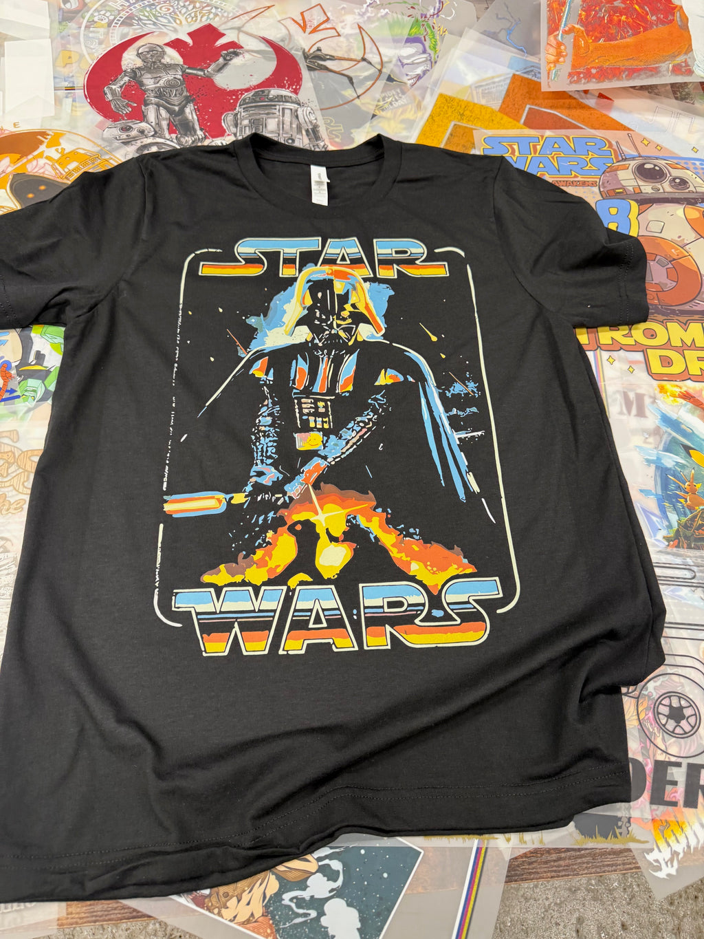 STAR WARS DARTH VADER RETRO BLACK T SHIRT