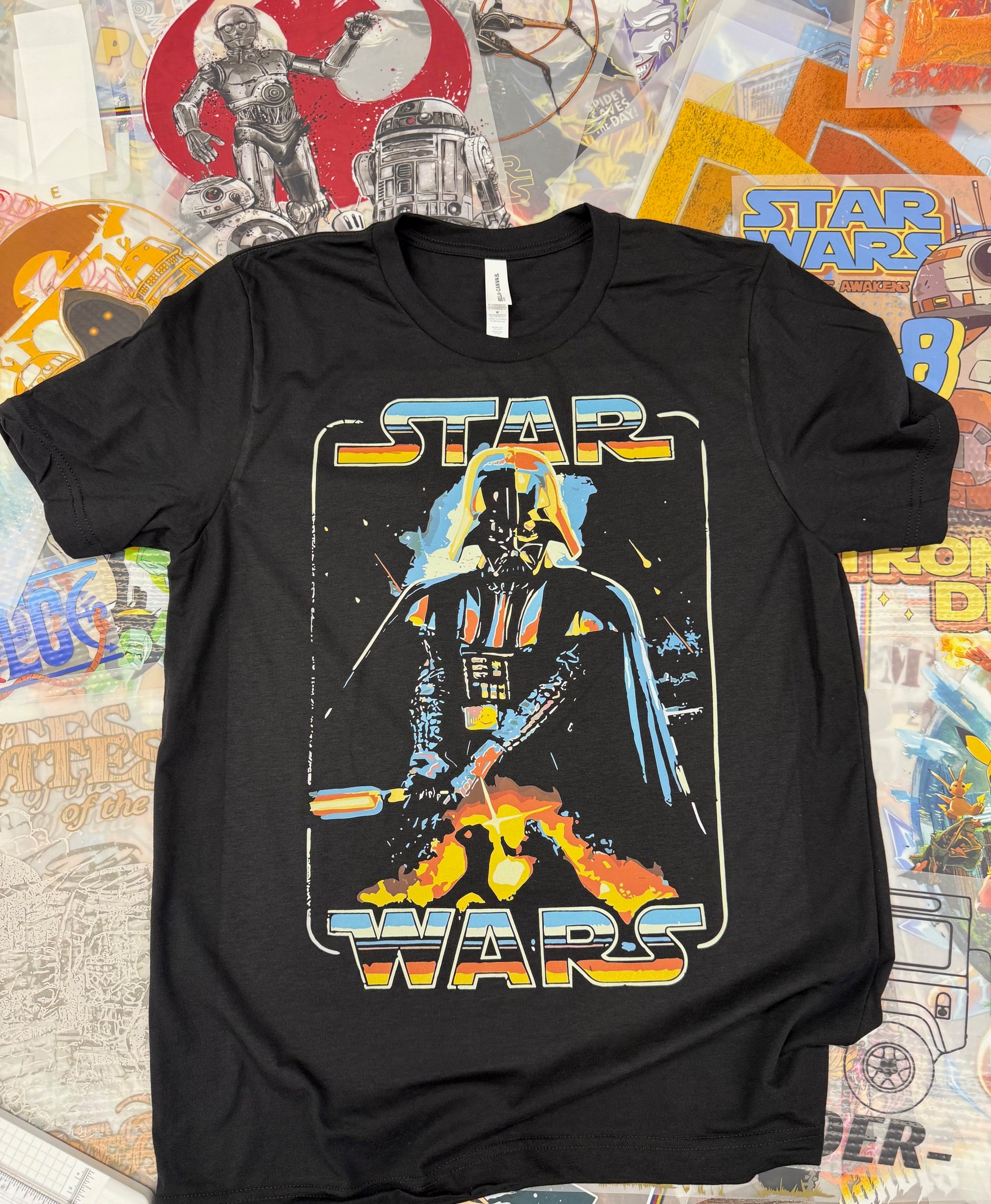 STAR WARS DARTH VADER RETRO BLACK T SHIRT