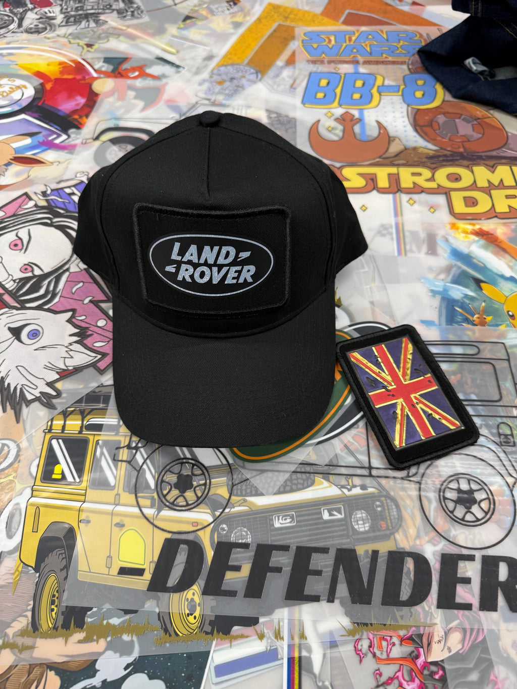 LANDROVER BLACK BASEBALL CAP WITH BADGES NON MESH