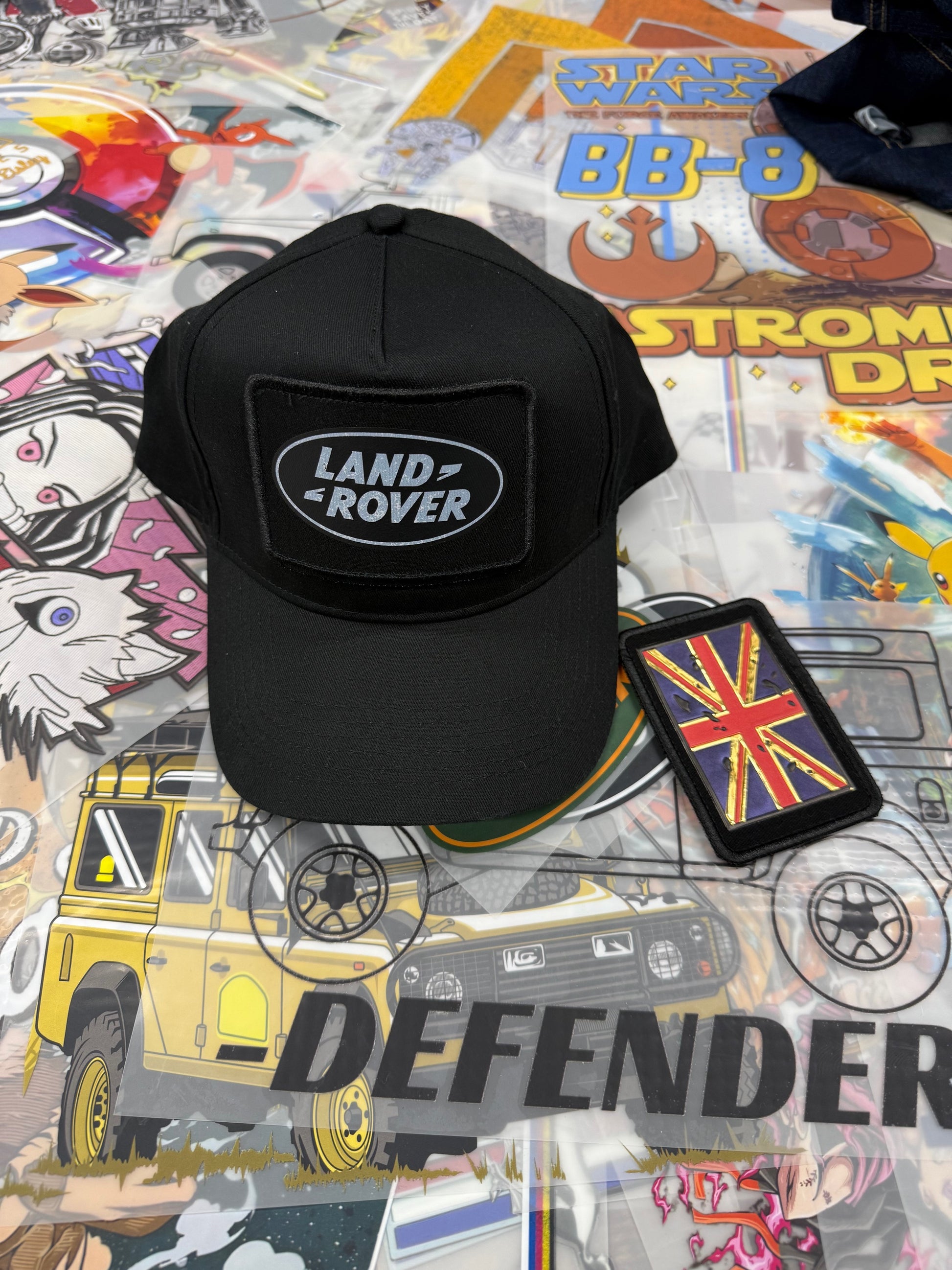 LANDROVER BLACK BASEBALL CAP WITH BADGES NON MESH