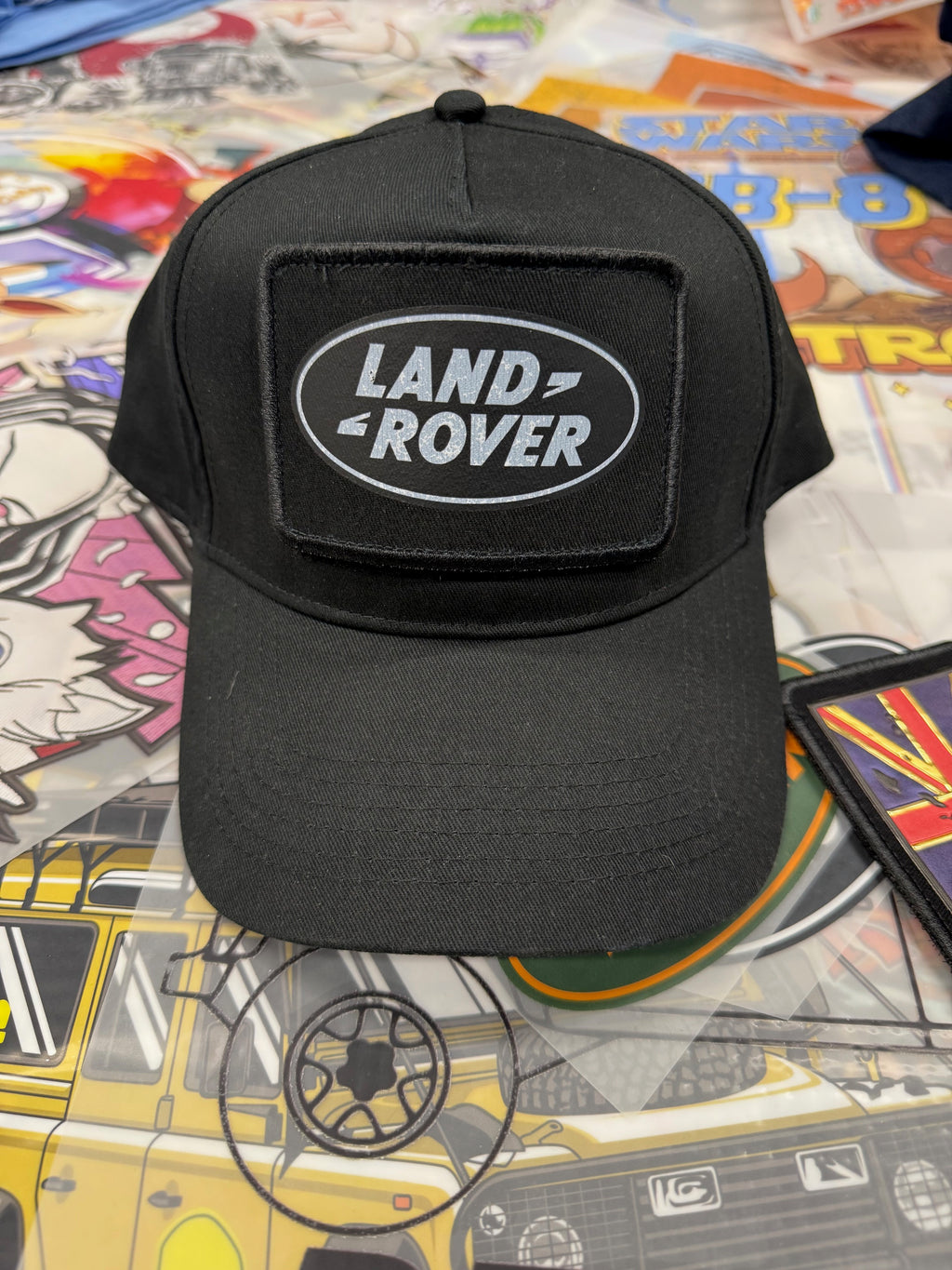 LANDROVER BLACK BASEBALL CAP WITH BADGES NON MESH