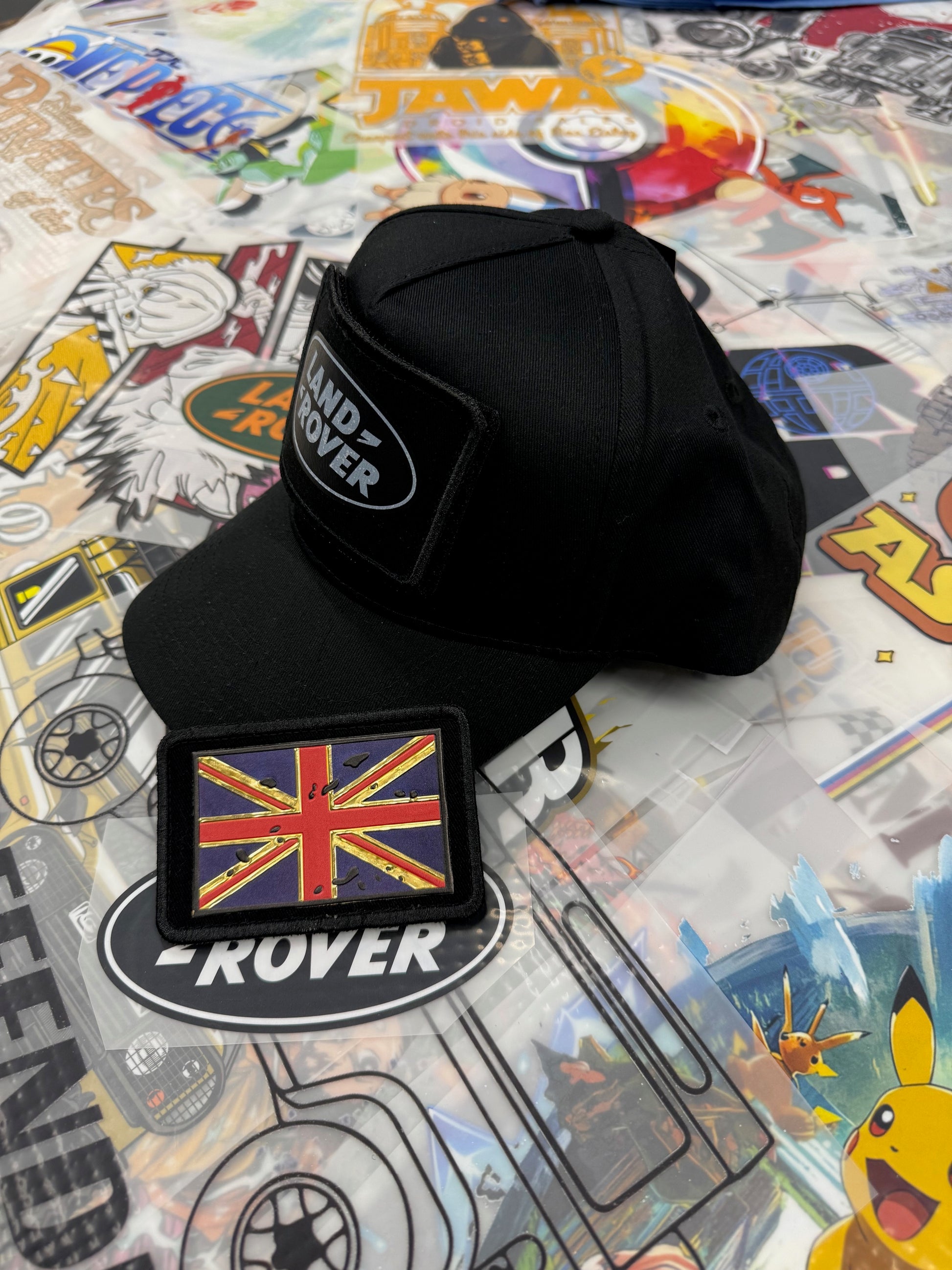 LANDROVER BLACK BASEBALL CAP WITH BADGES NON MESH