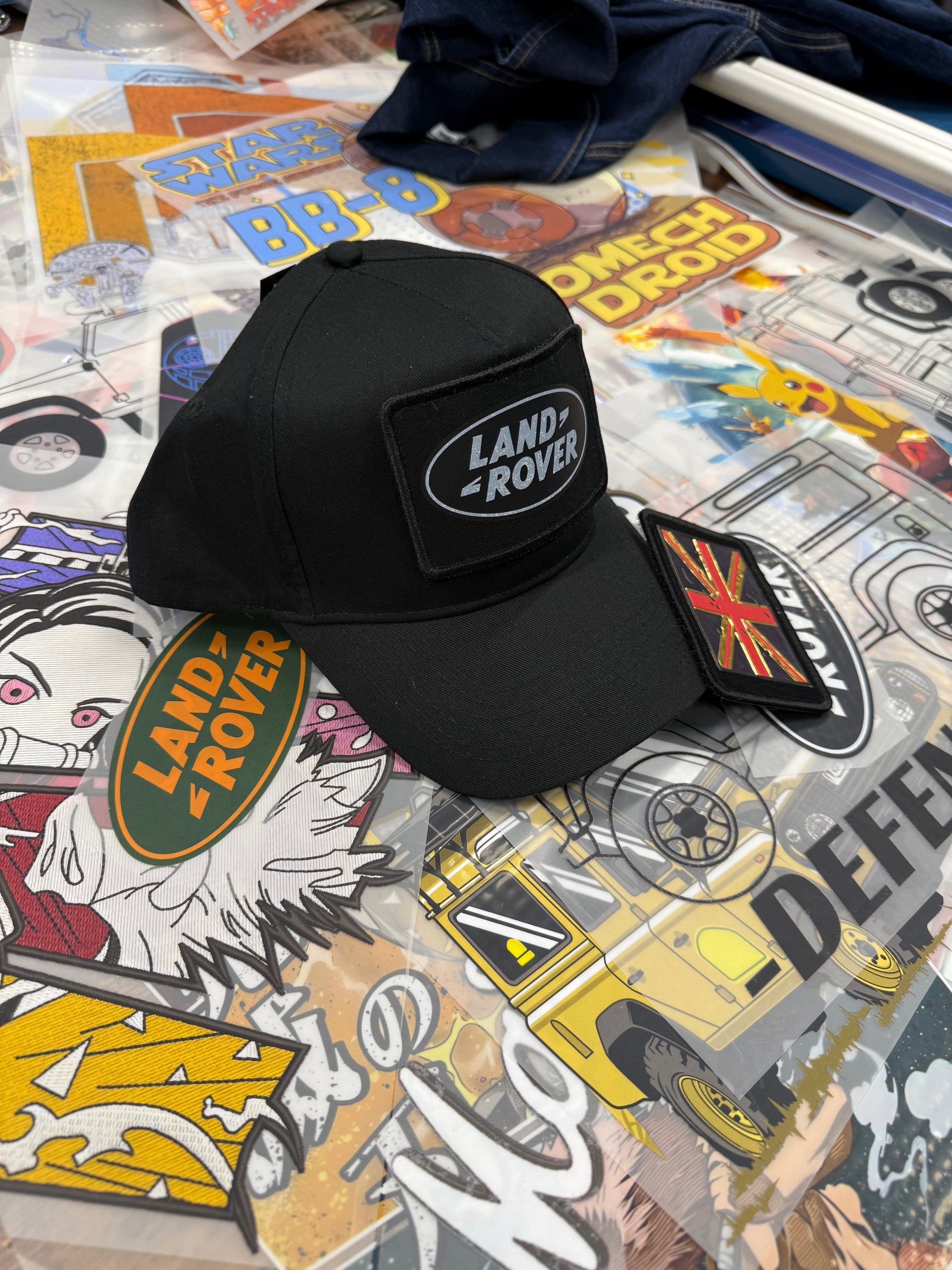 LANDROVER BLACK BASEBALL CAP WITH BADGES NON MESH