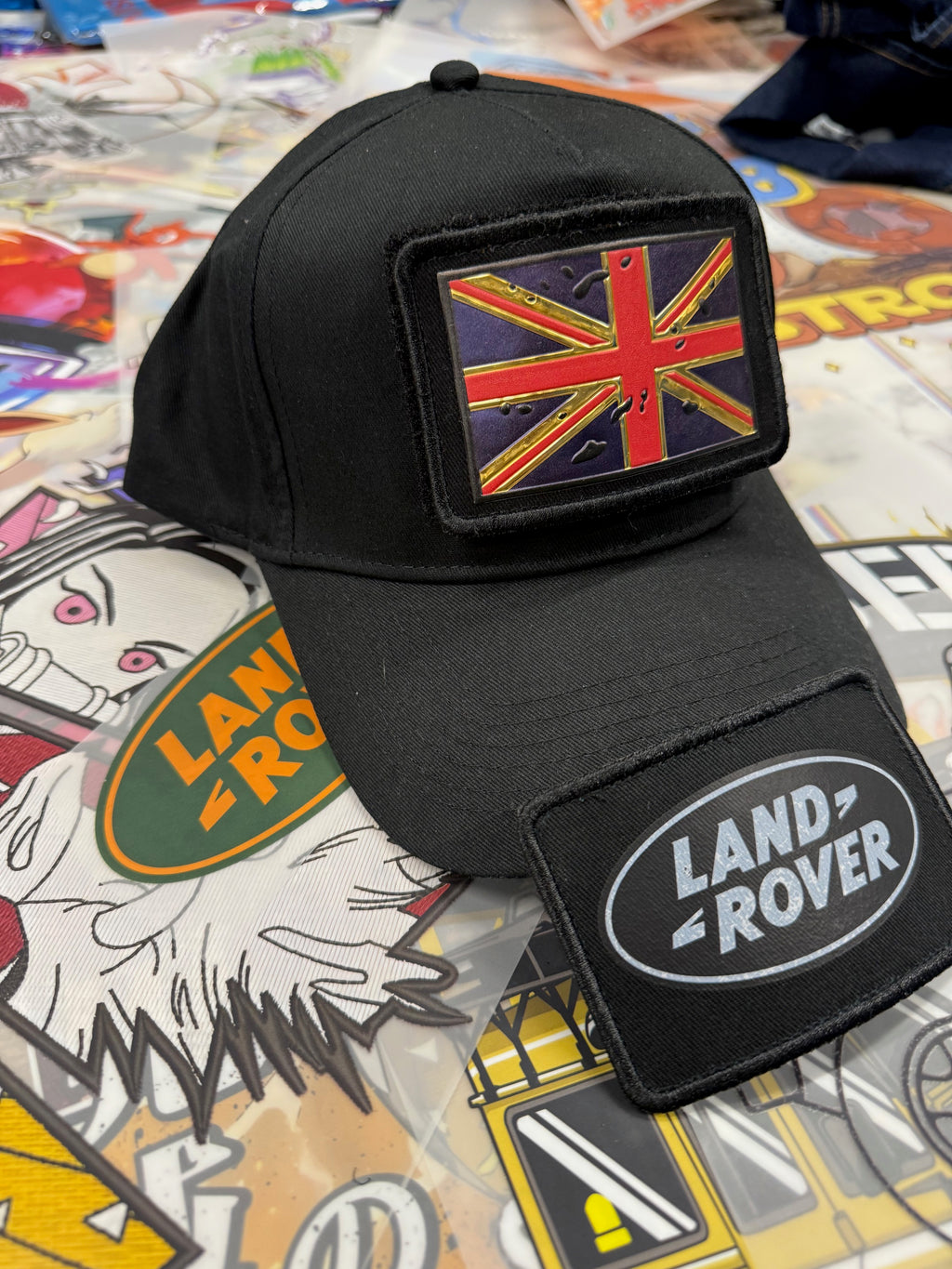 LANDROVER BLACK BASEBALL CAP WITH BADGES NON MESH